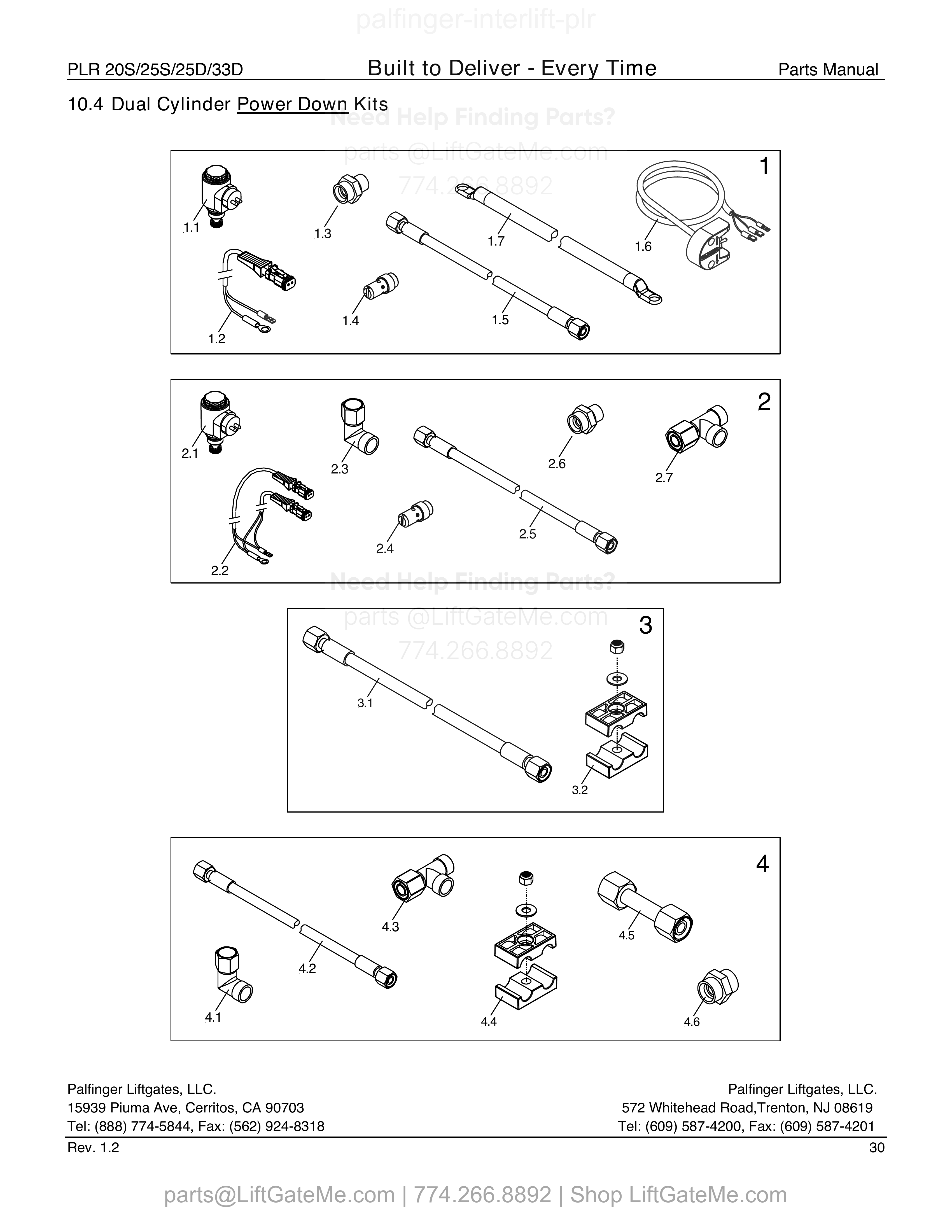 10.4 Dual Cylinder Power Down Kits diagram