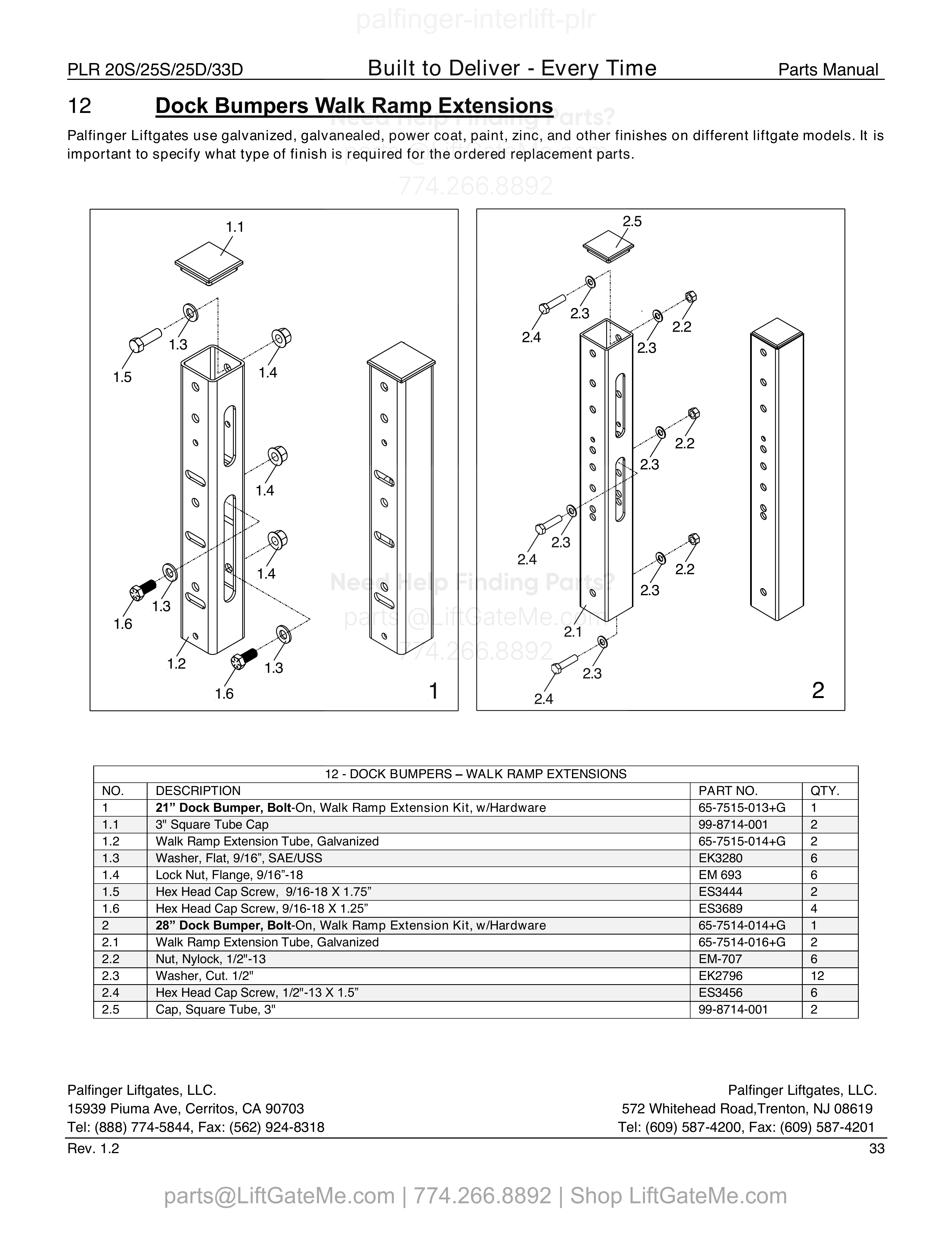 12 Dock Bumpers Walk Ramp Extensions diagram