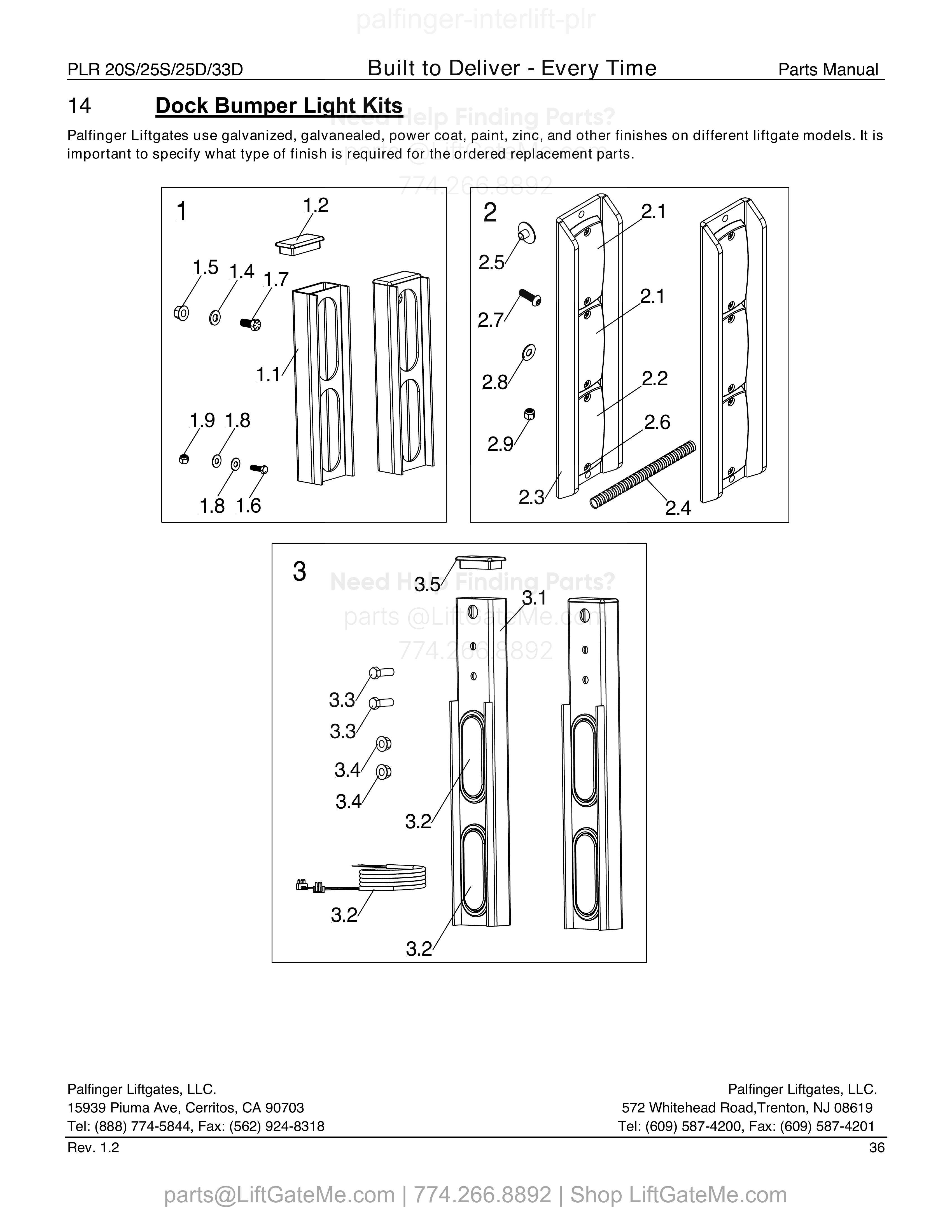 Dock Bumper Light Kits diagram