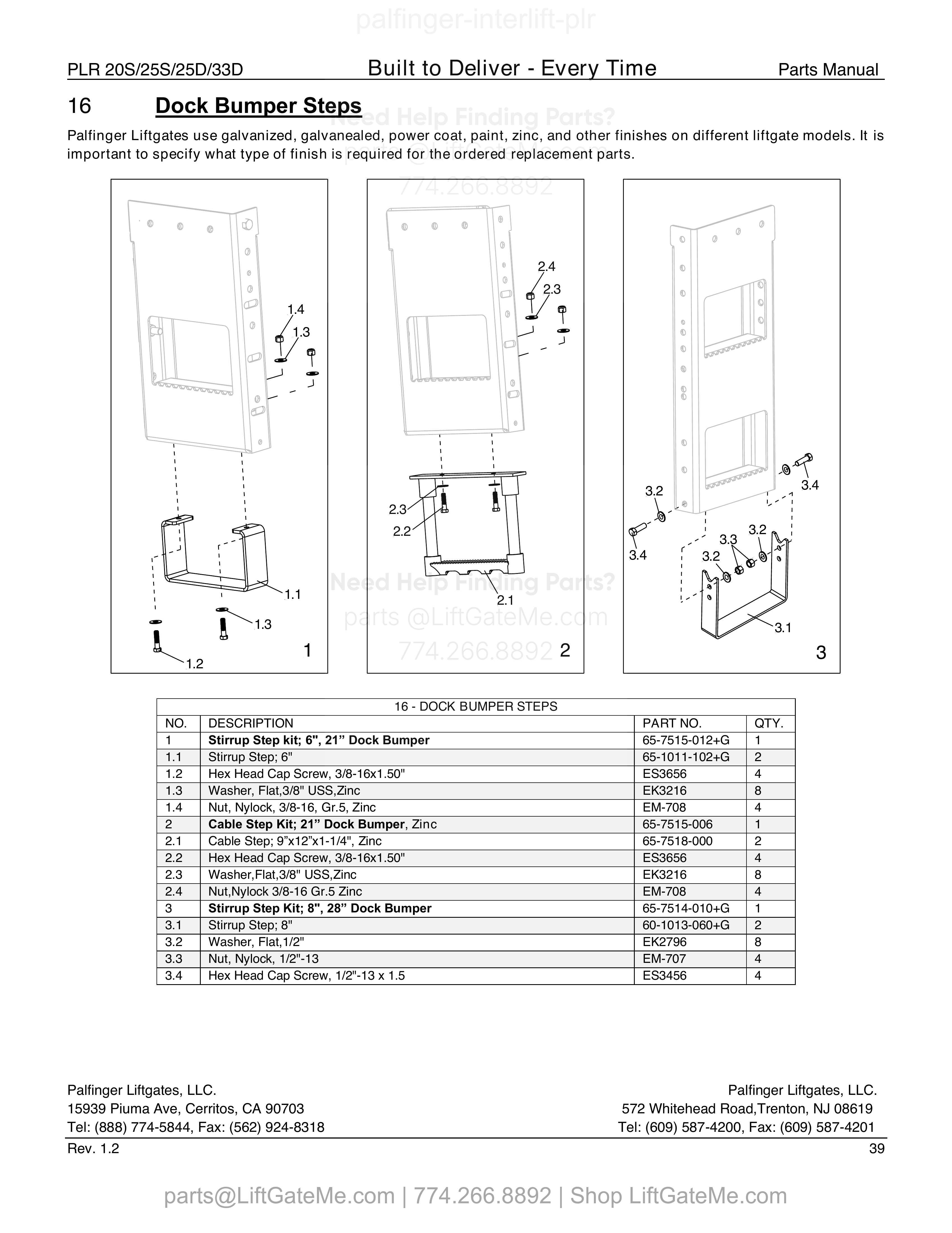 16 - DOCK BUMPER STEPS diagram