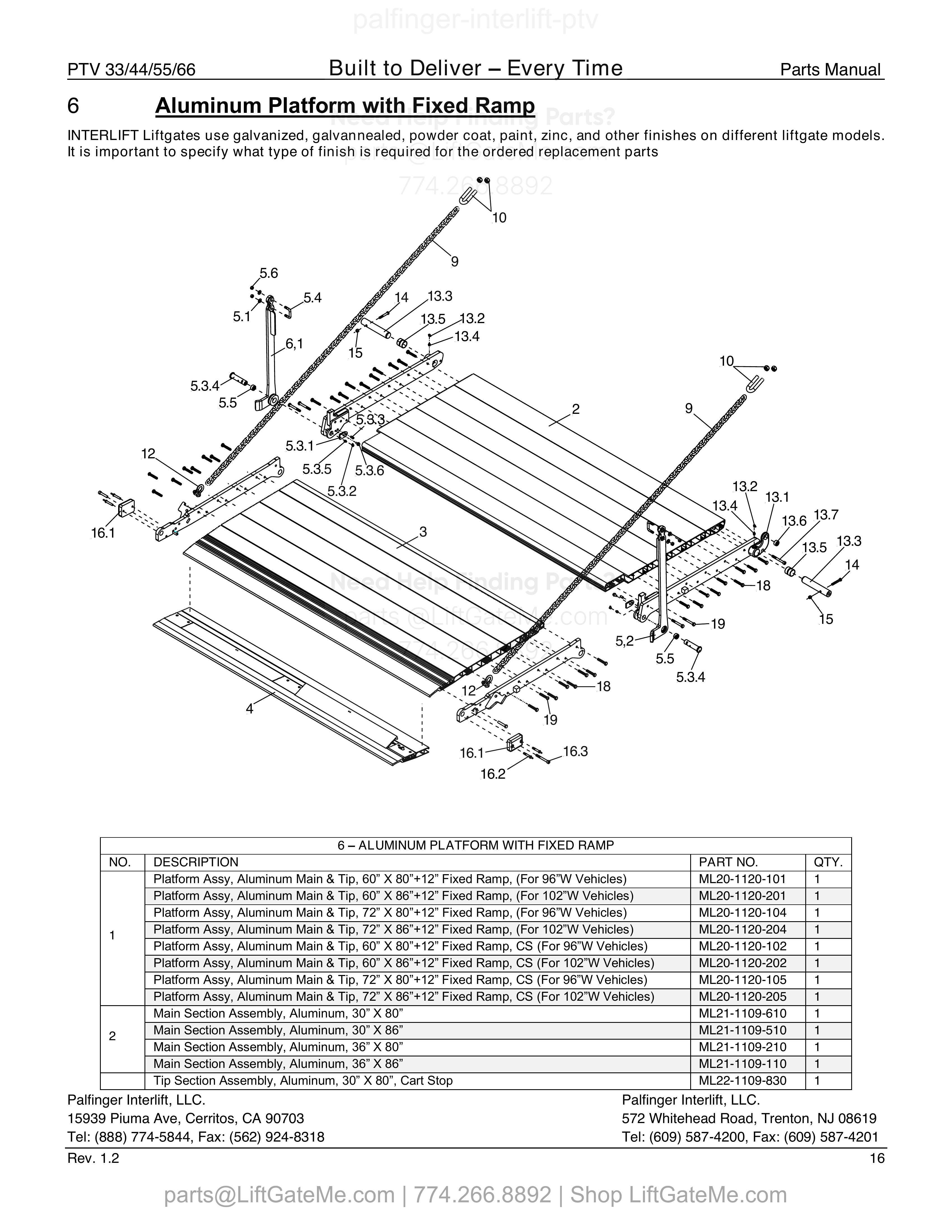 6 – Aluminum Platform with Fixed Ramp diagram