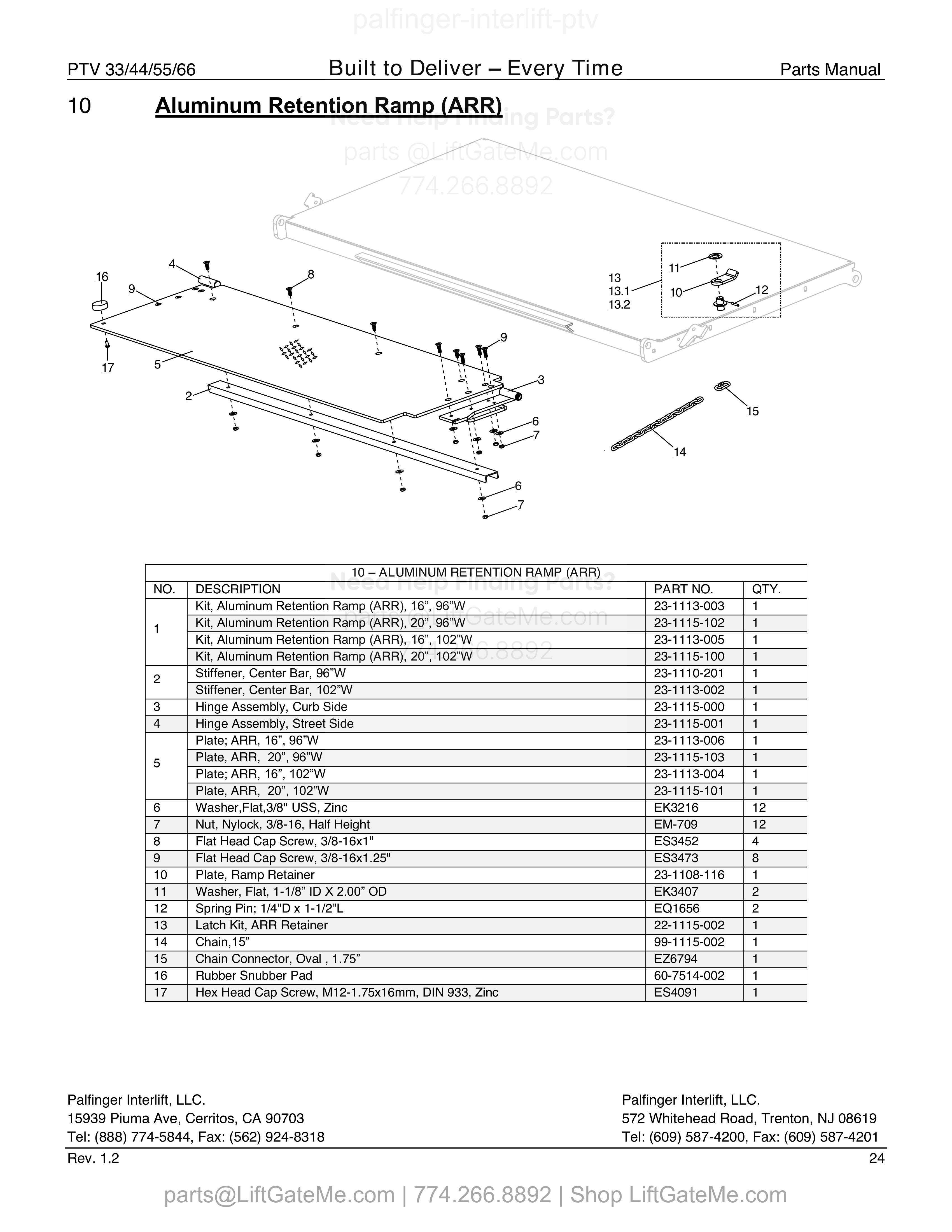 10 Aluminum Retention Ramp (ARR) diagram