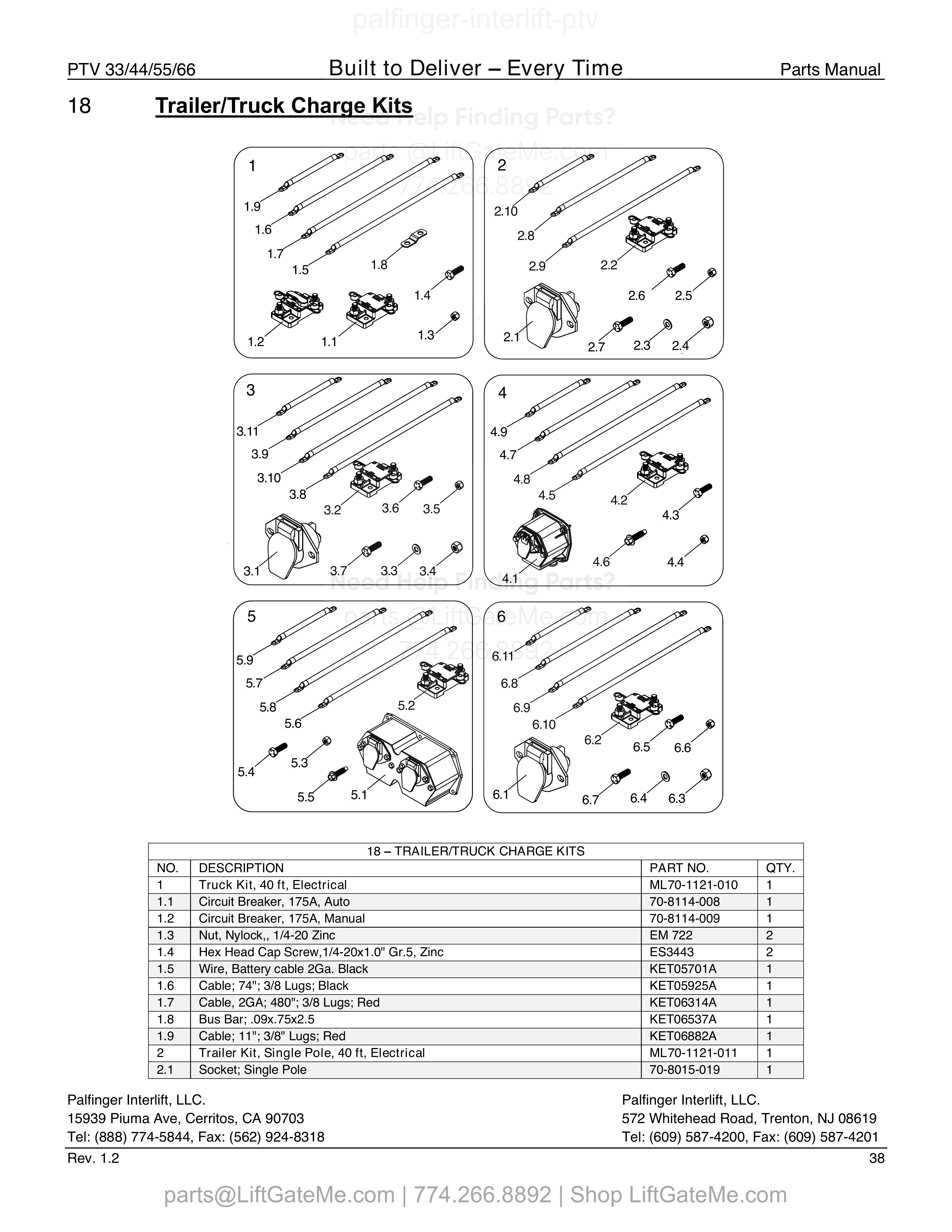Trailer/Truck Charge Kits diagram