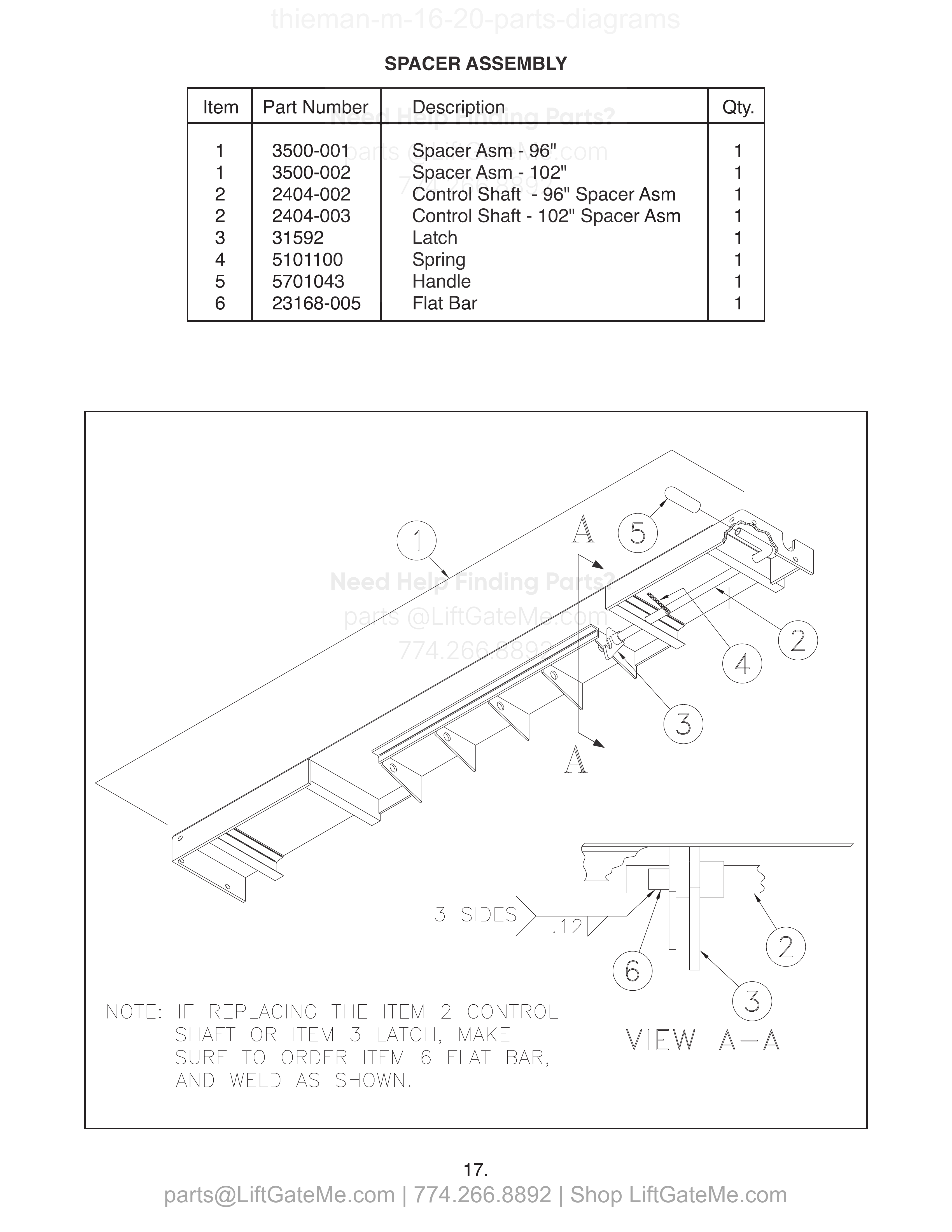 SPACER ASSEMBLY diagram