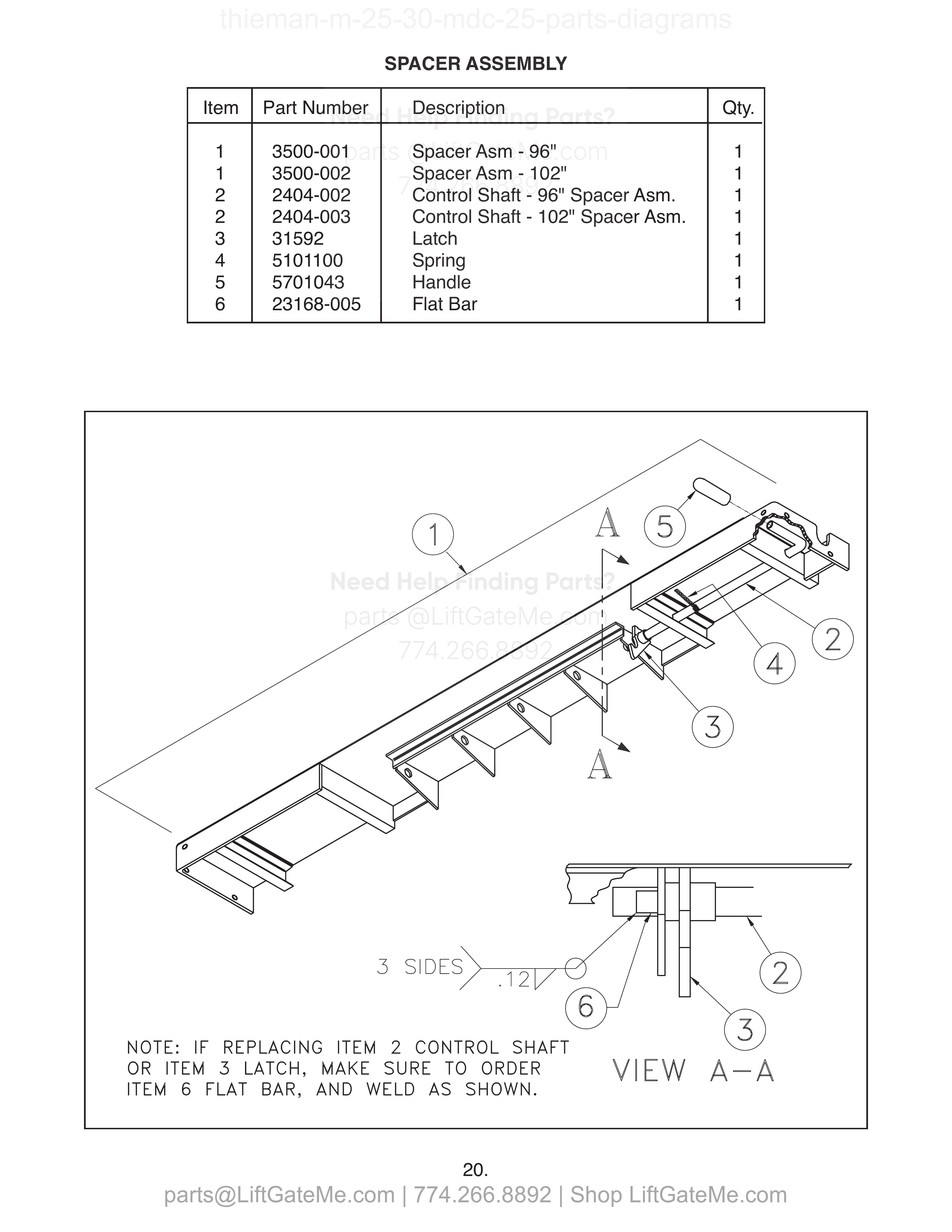 SPACER ASSEMBLY diagram