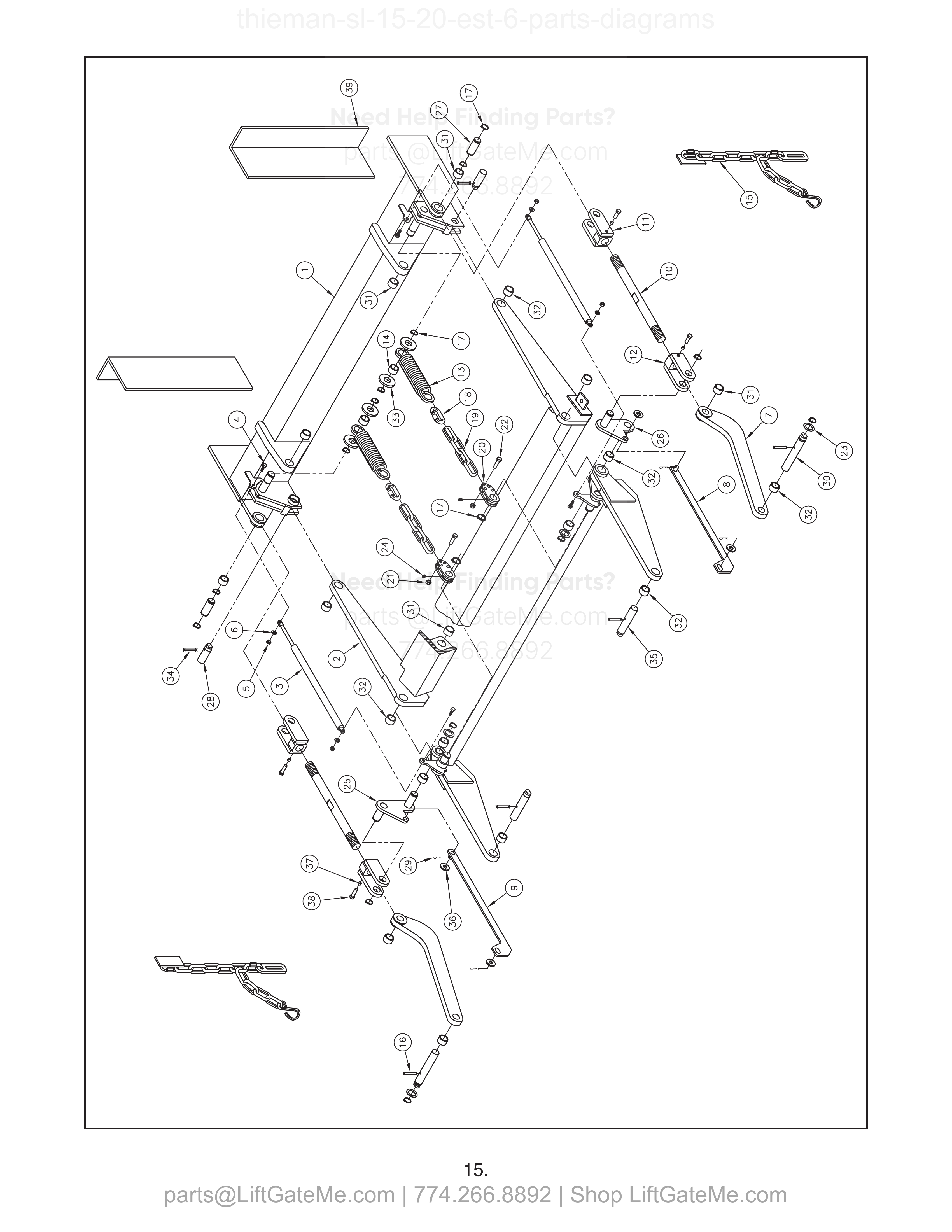 TRUNNION, LIFT ARM, & IDLER ARM ASM-10” diagram