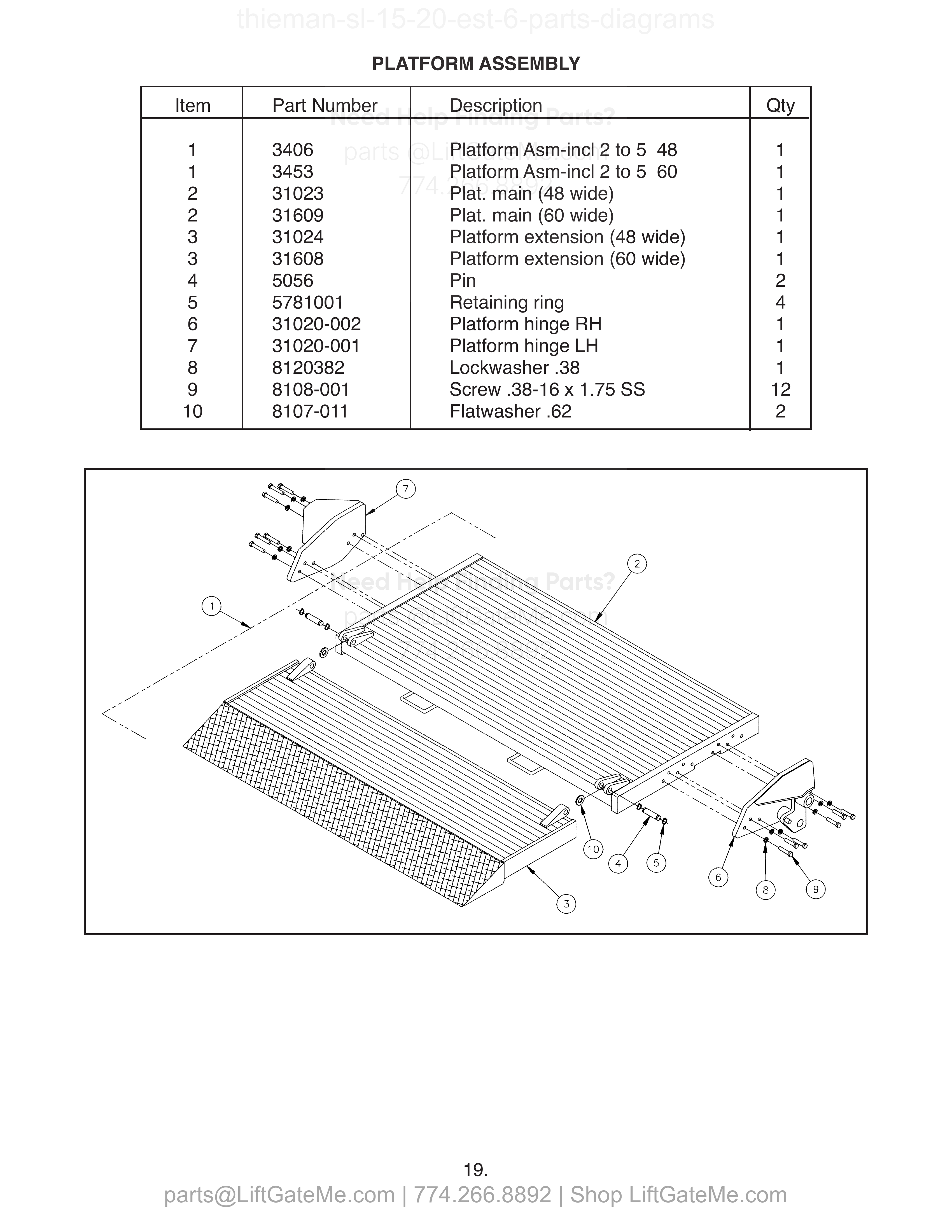 PLATFORM ASSEMBLY diagram