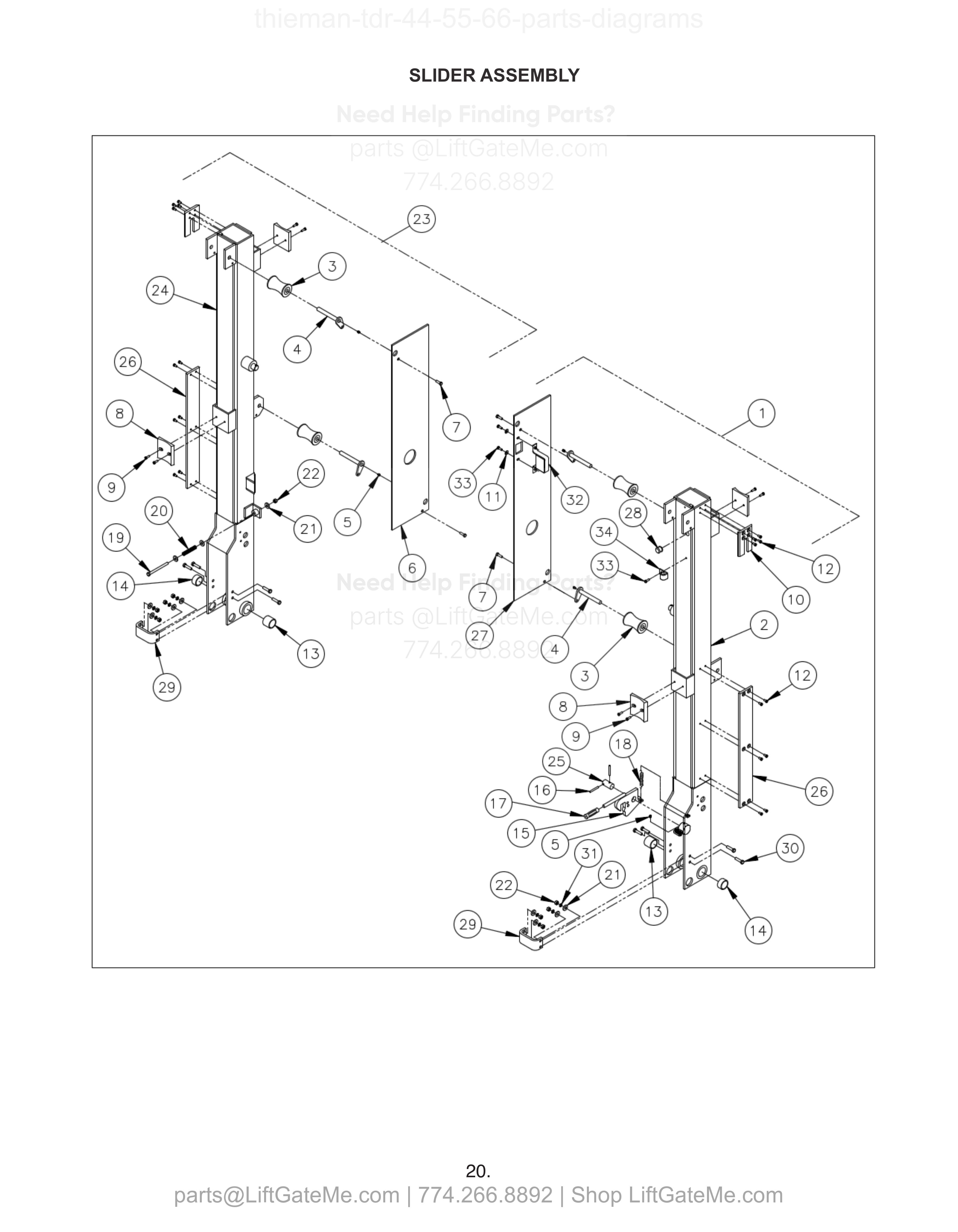 SLIDER ASSEMBLY diagram