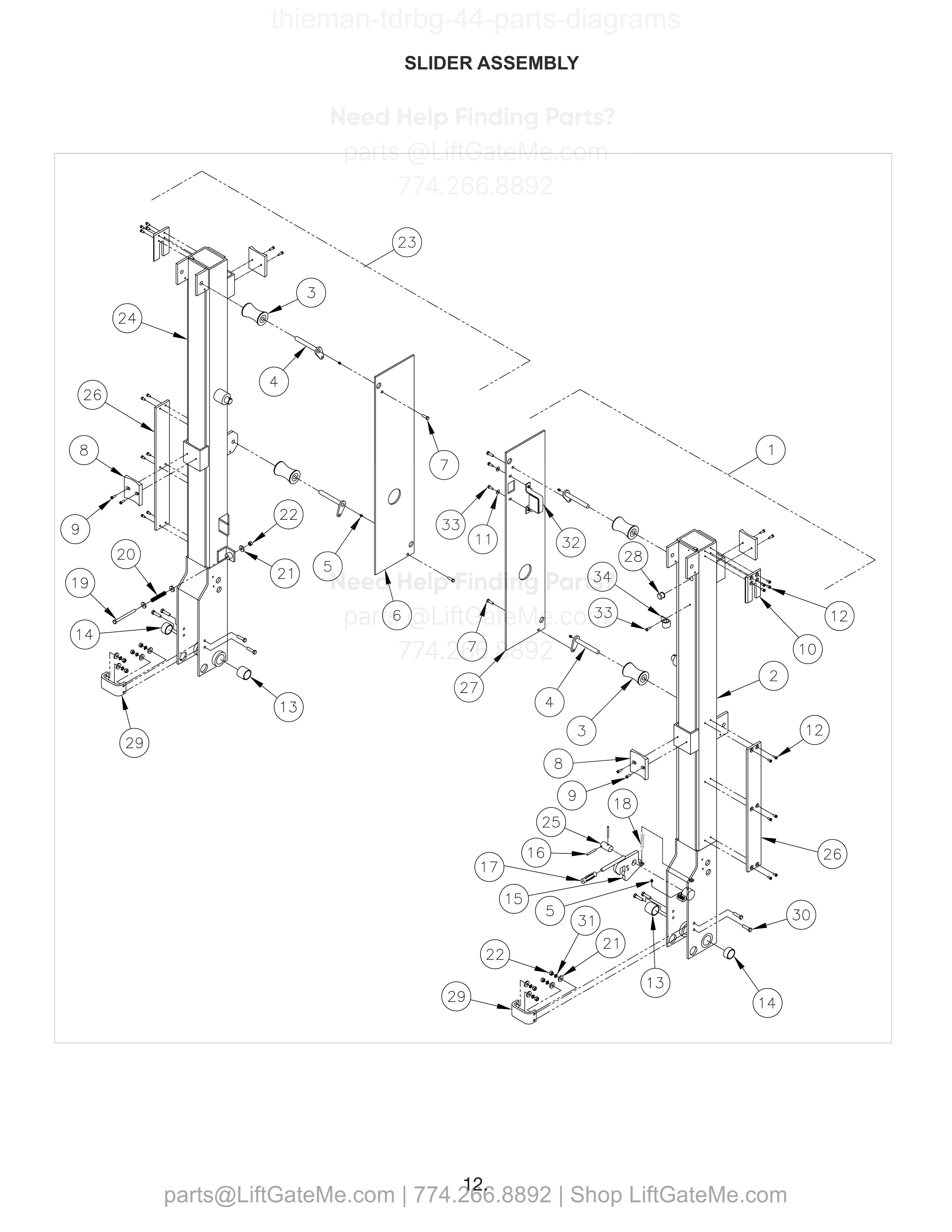 SLIDER ASSEMBLY diagram
