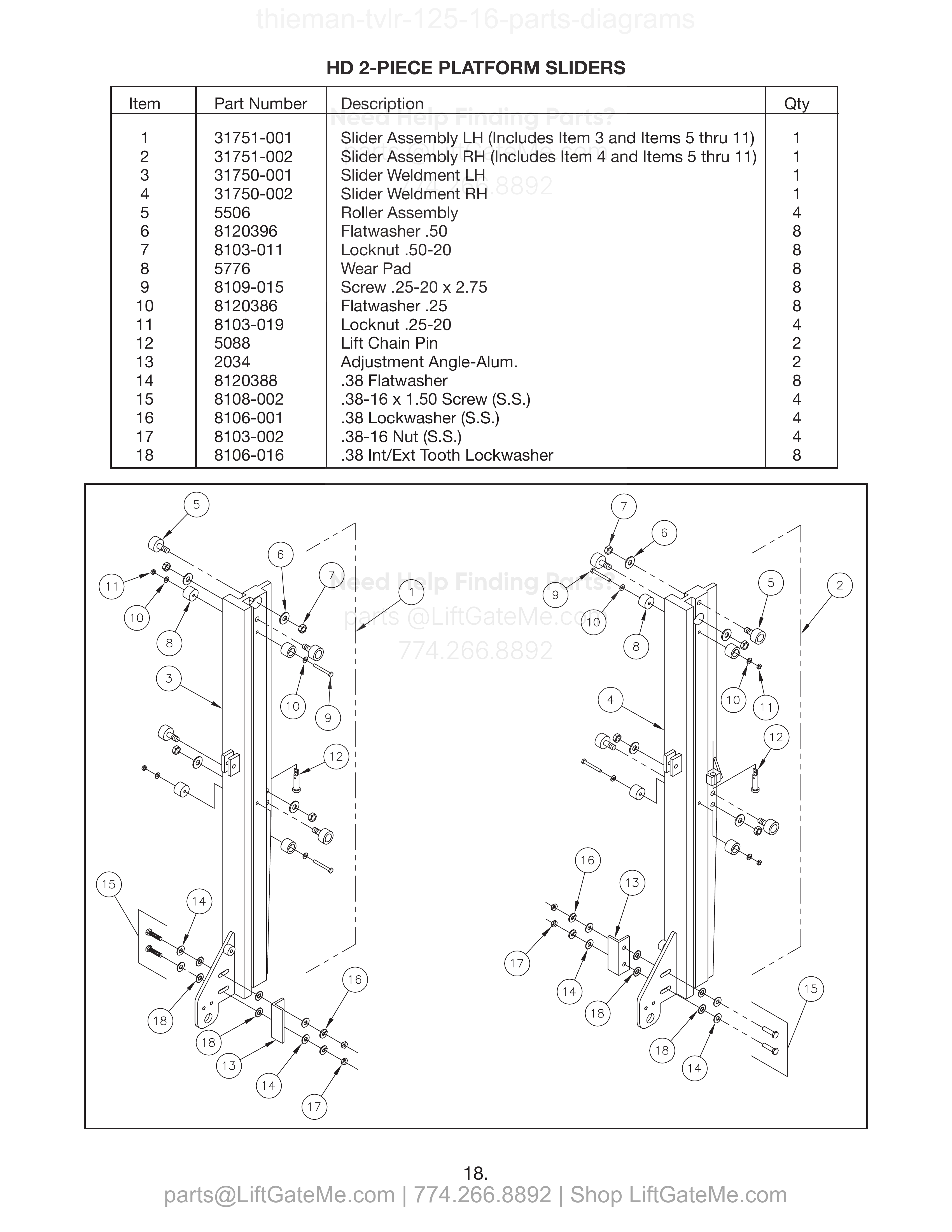 HD 2-PIECE PLATFORM SLIDERS diagram