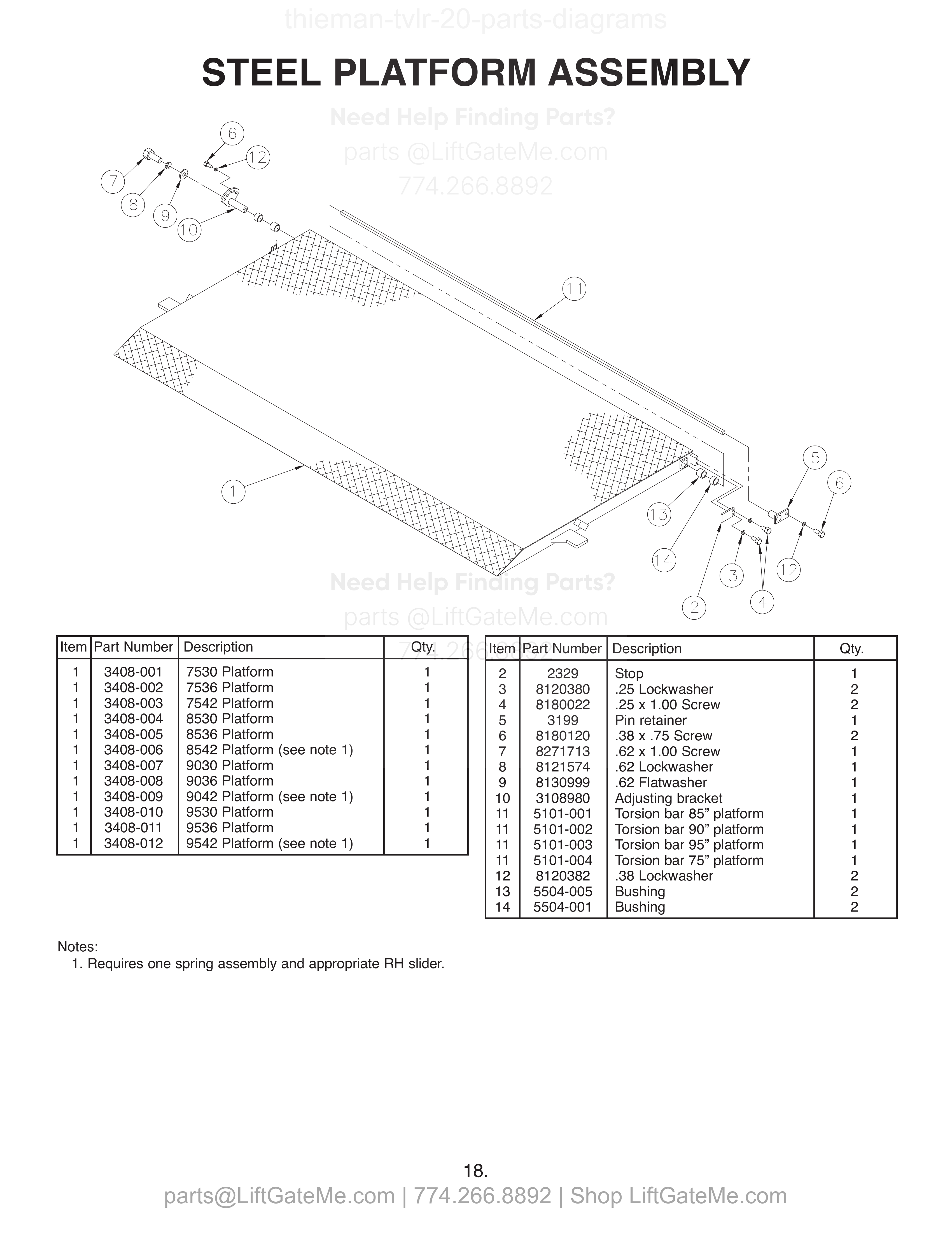 STEEL PLATFORM ASSEMBLY diagram
