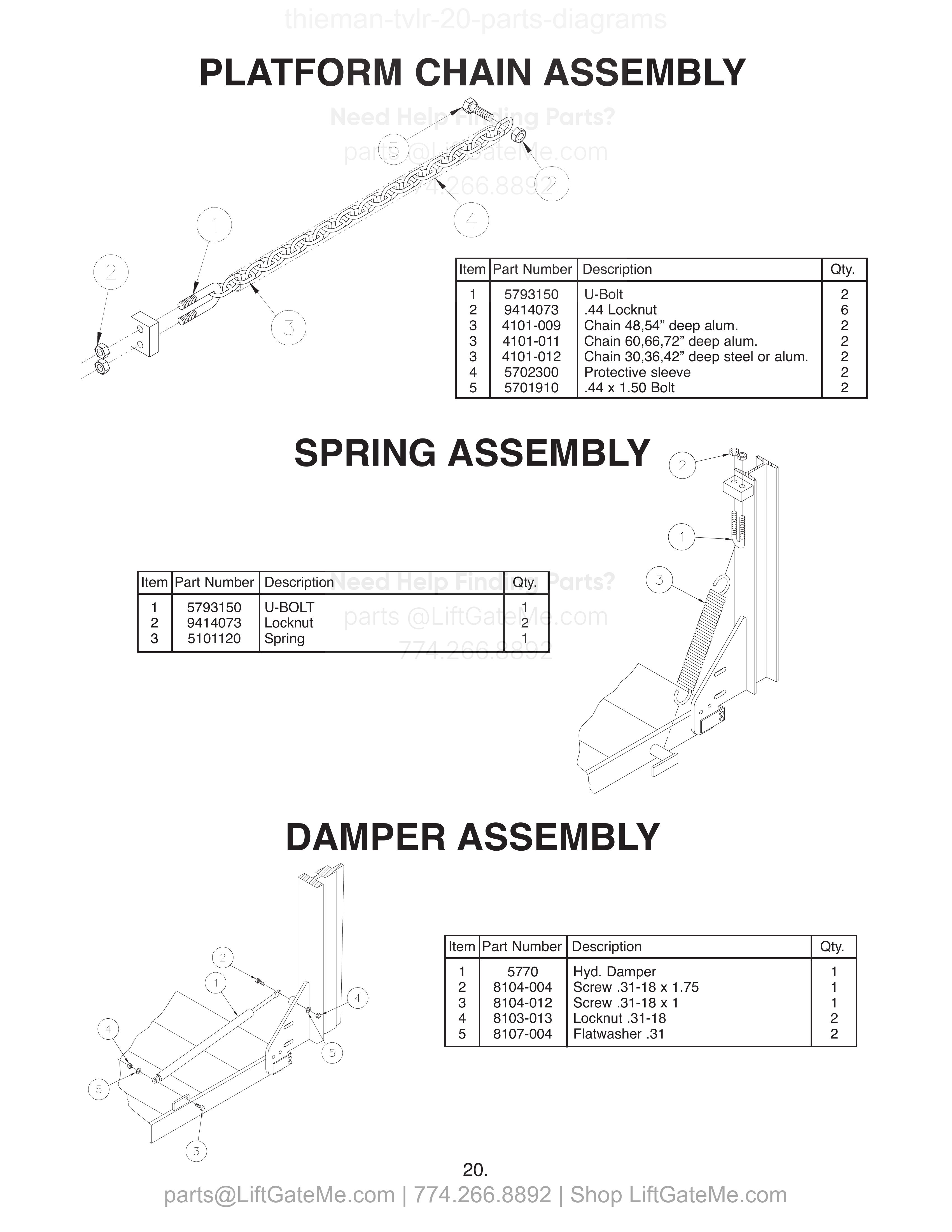 PLATFORM CHAIN ASSEMBLY diagram
