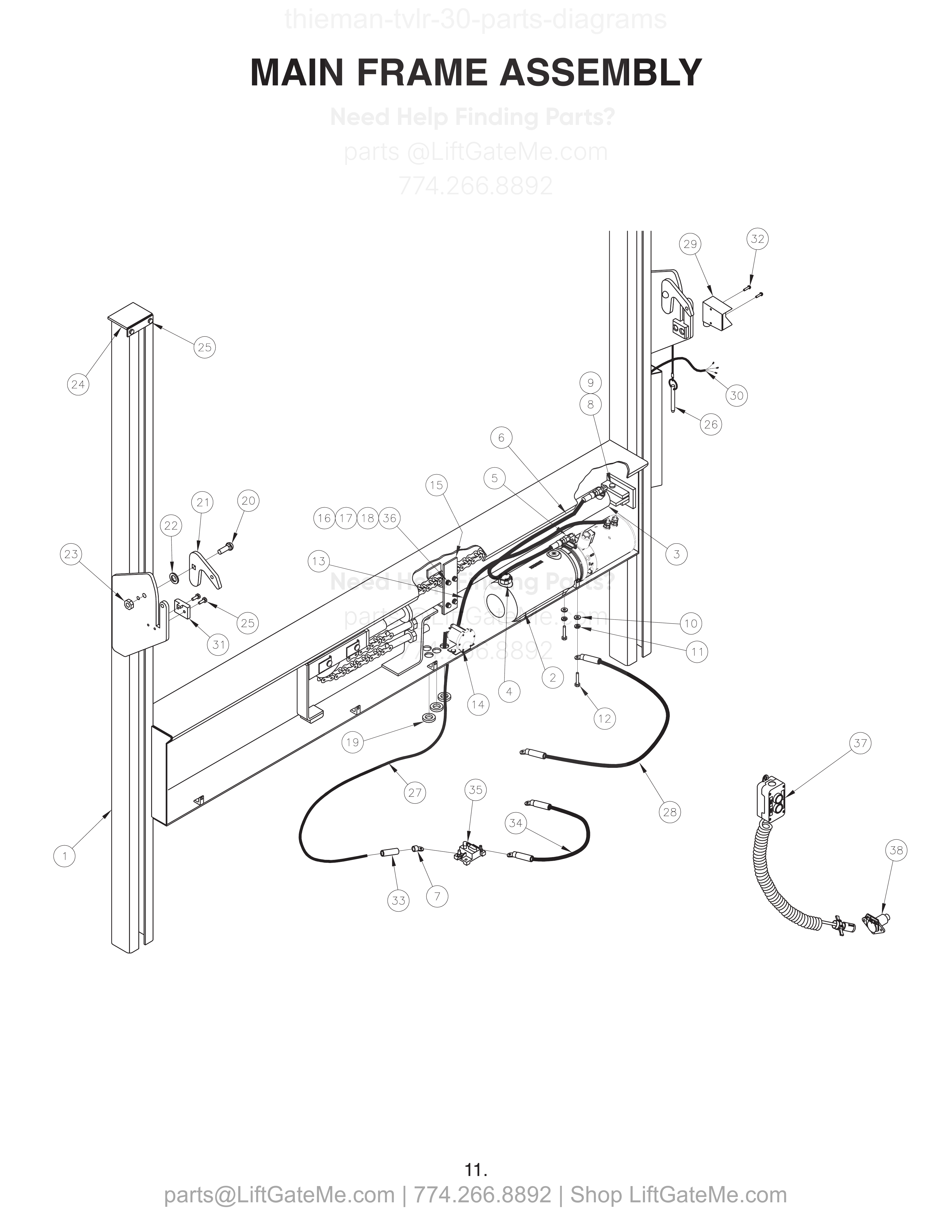 MAIN FRAME ASSEMBLY diagram