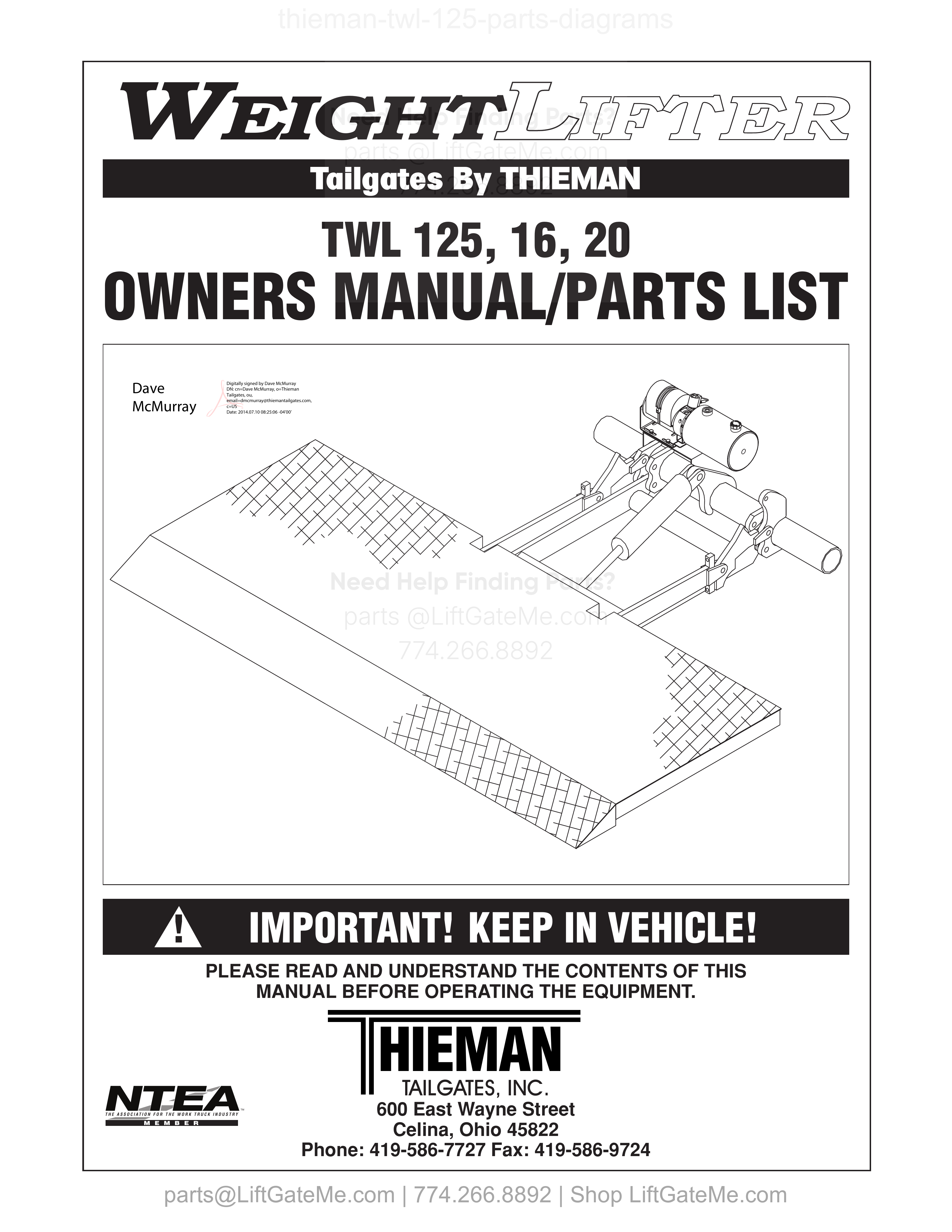OEM manual reference cover
