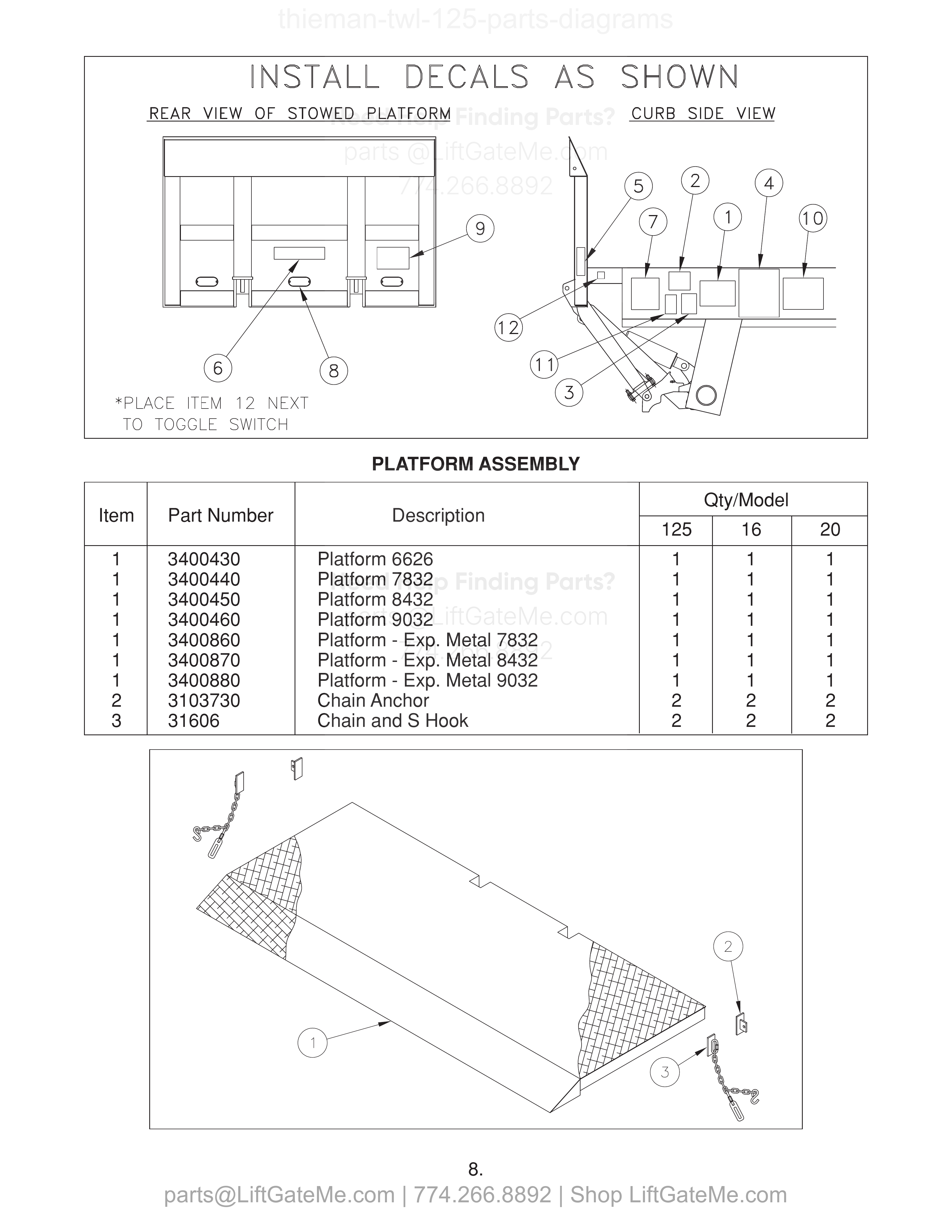 PLATFORM ASSEMBLY diagram