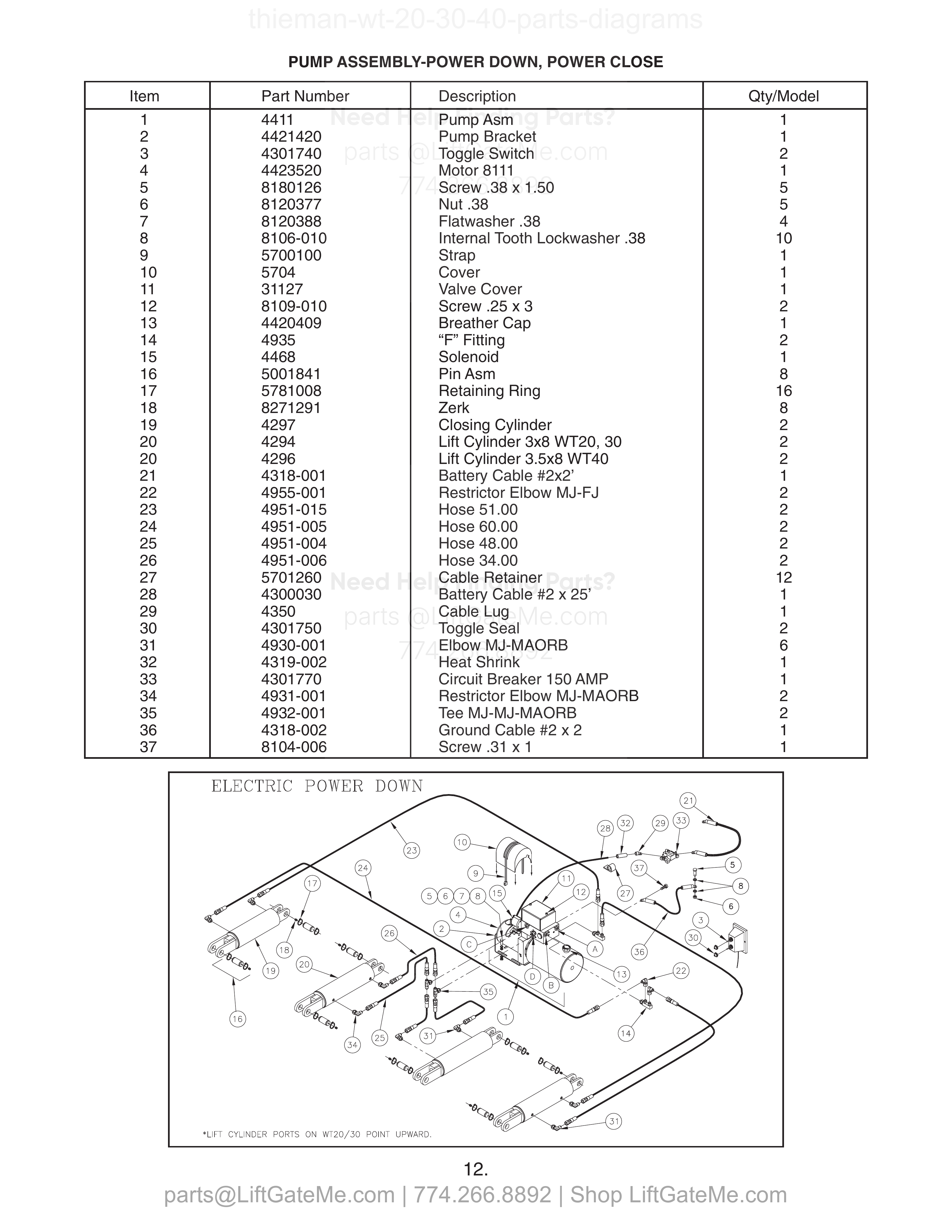 PUMP ASSEMBLY-POWER DOWN, POWER CLOSE diagram