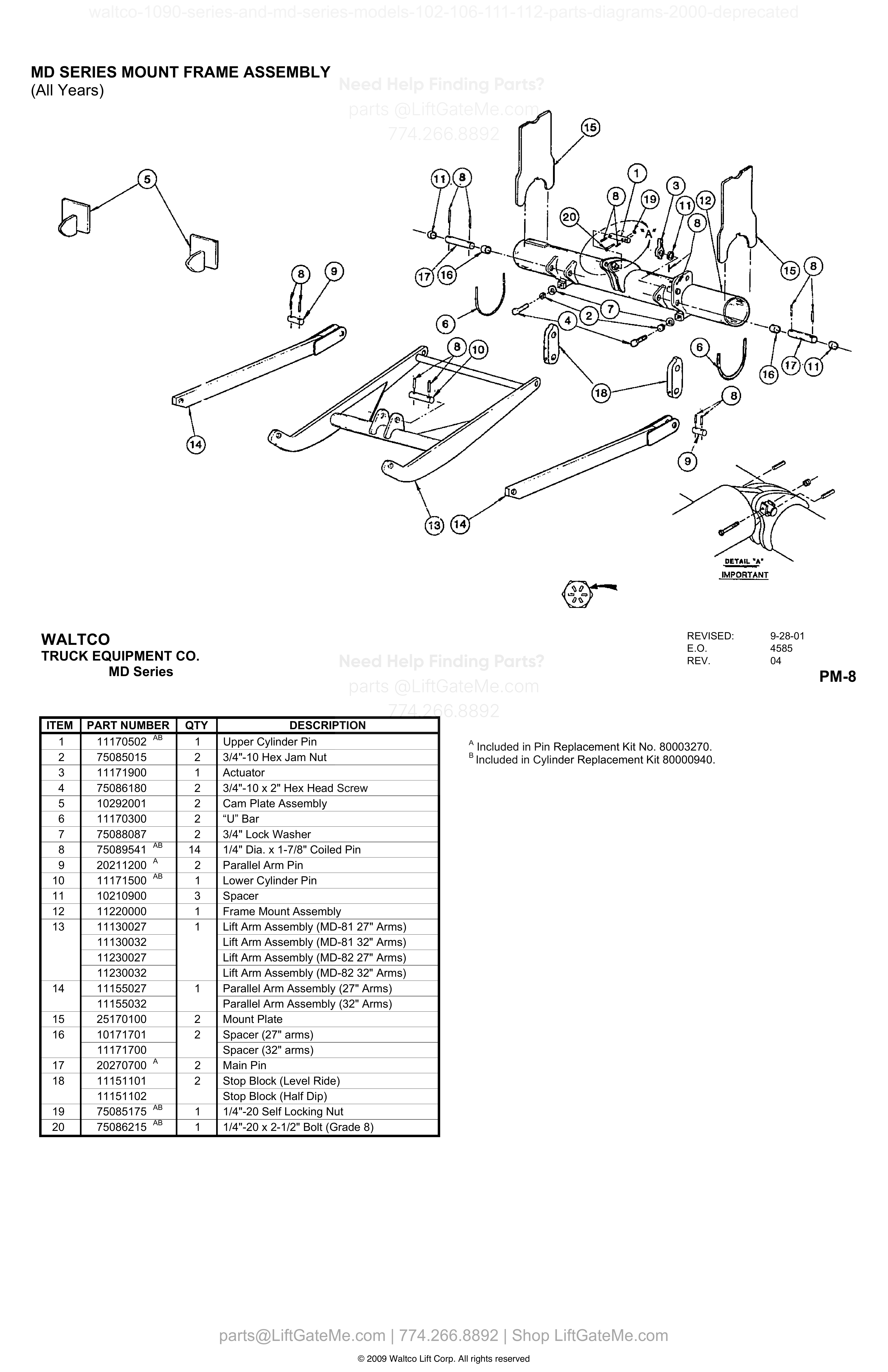 MD SERIES MOUNT FRAME ASSEMBLY (All Years) diagram