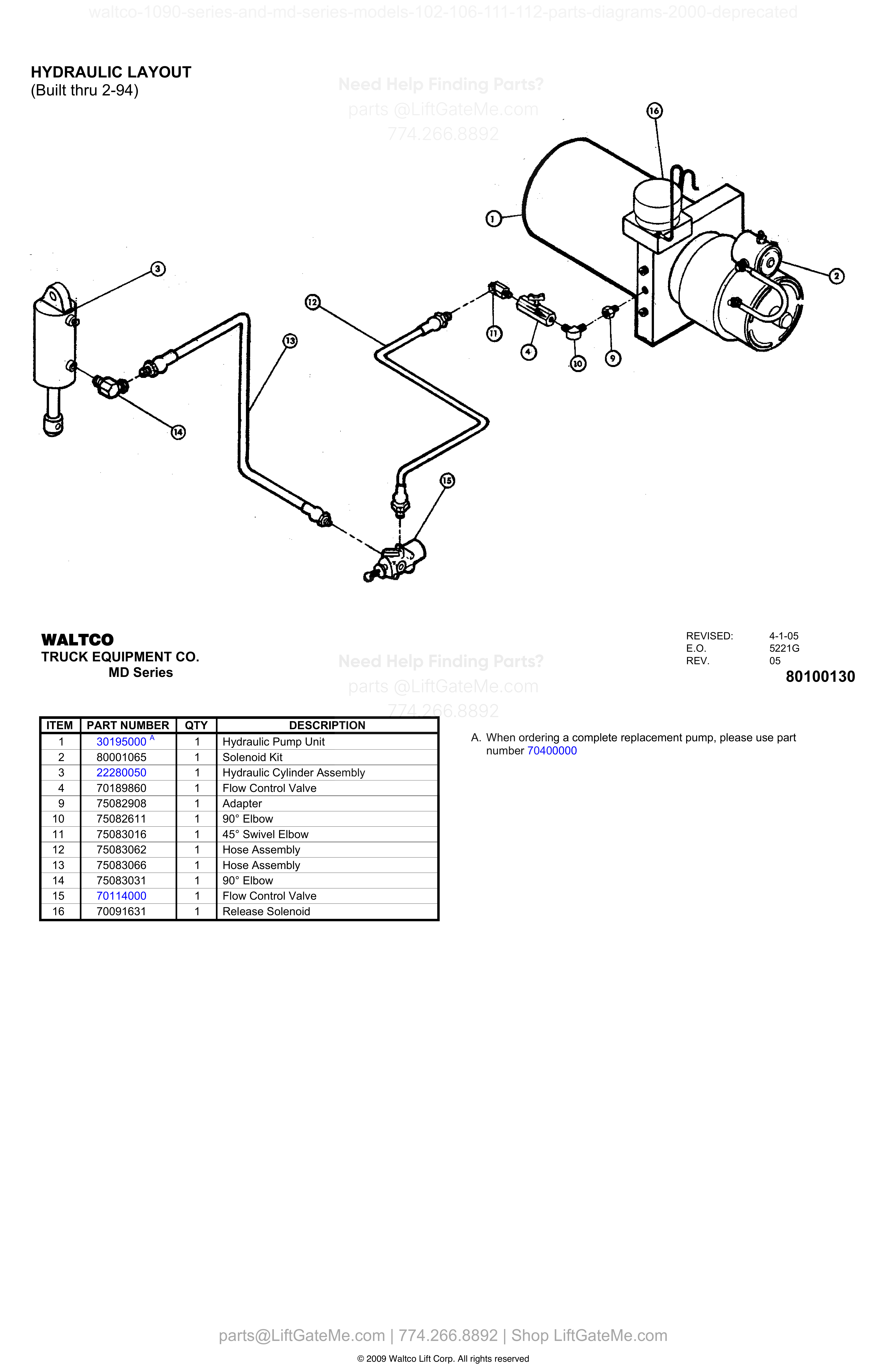 HYDRAULIC LAYOUT diagram