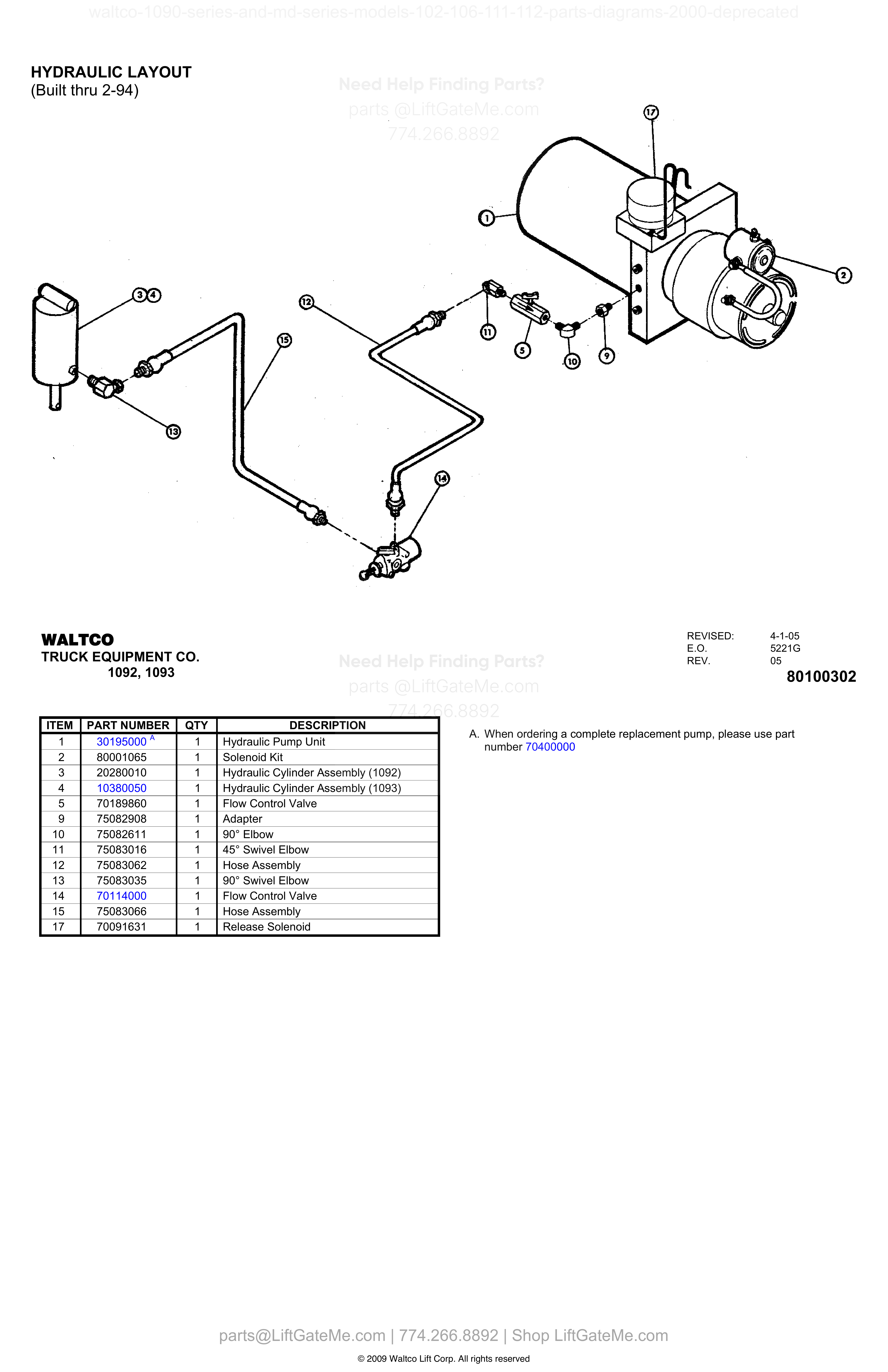 HYDRAULIC LAYOUT diagram