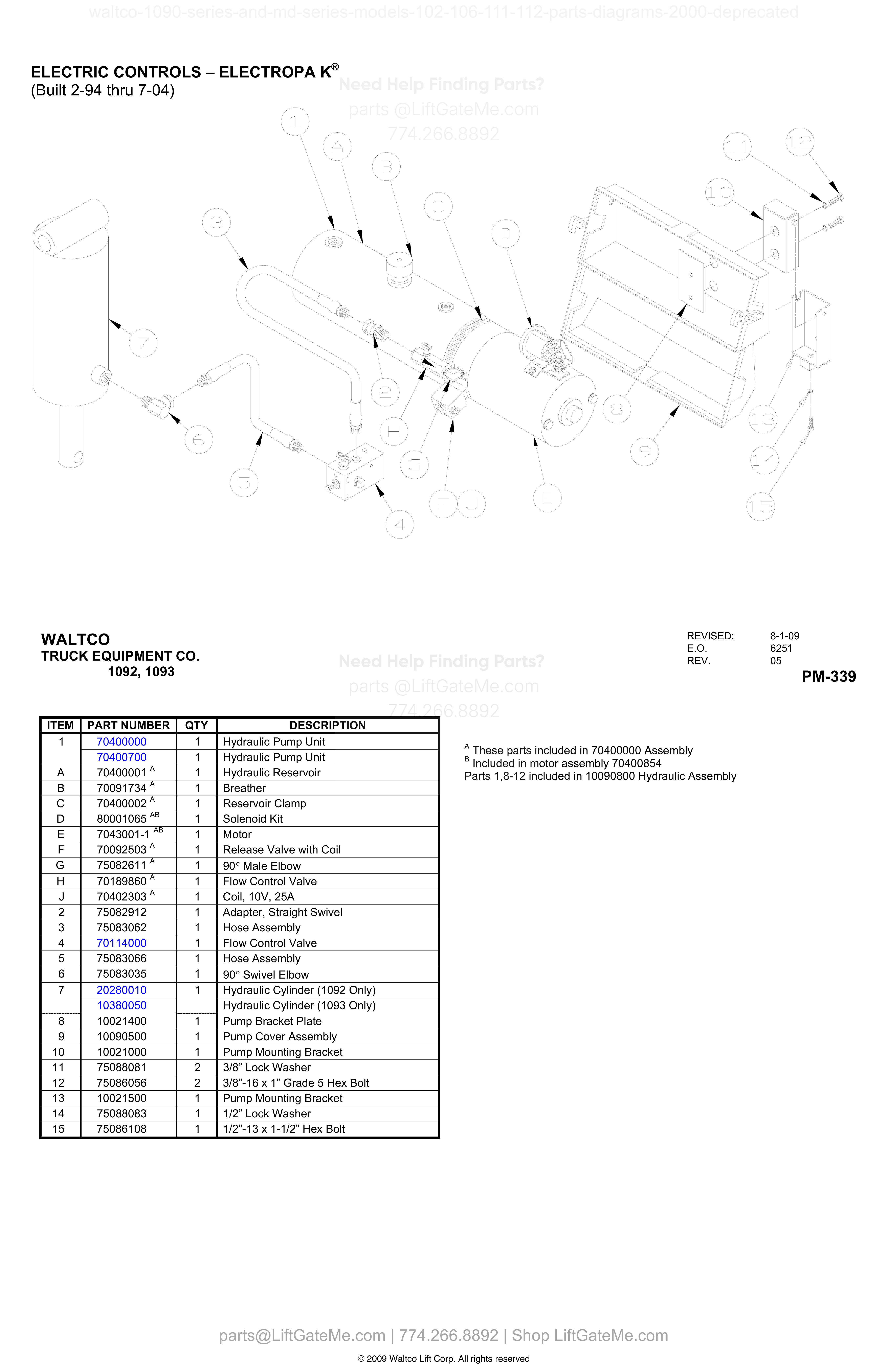 ELECTRIC CONTROLS – ELECTROPAK® diagram