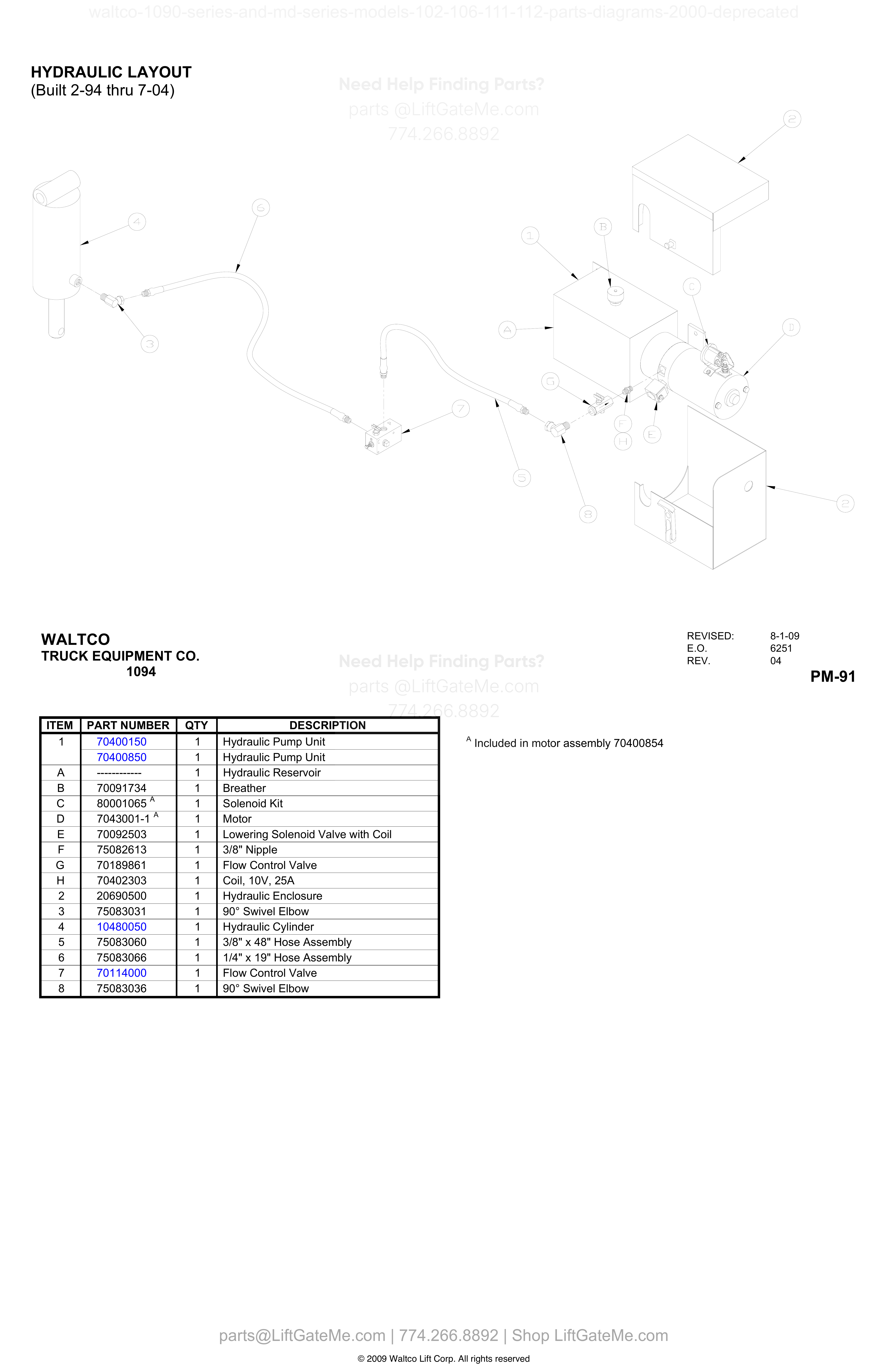 HYDRAULIC LAYOUT diagram