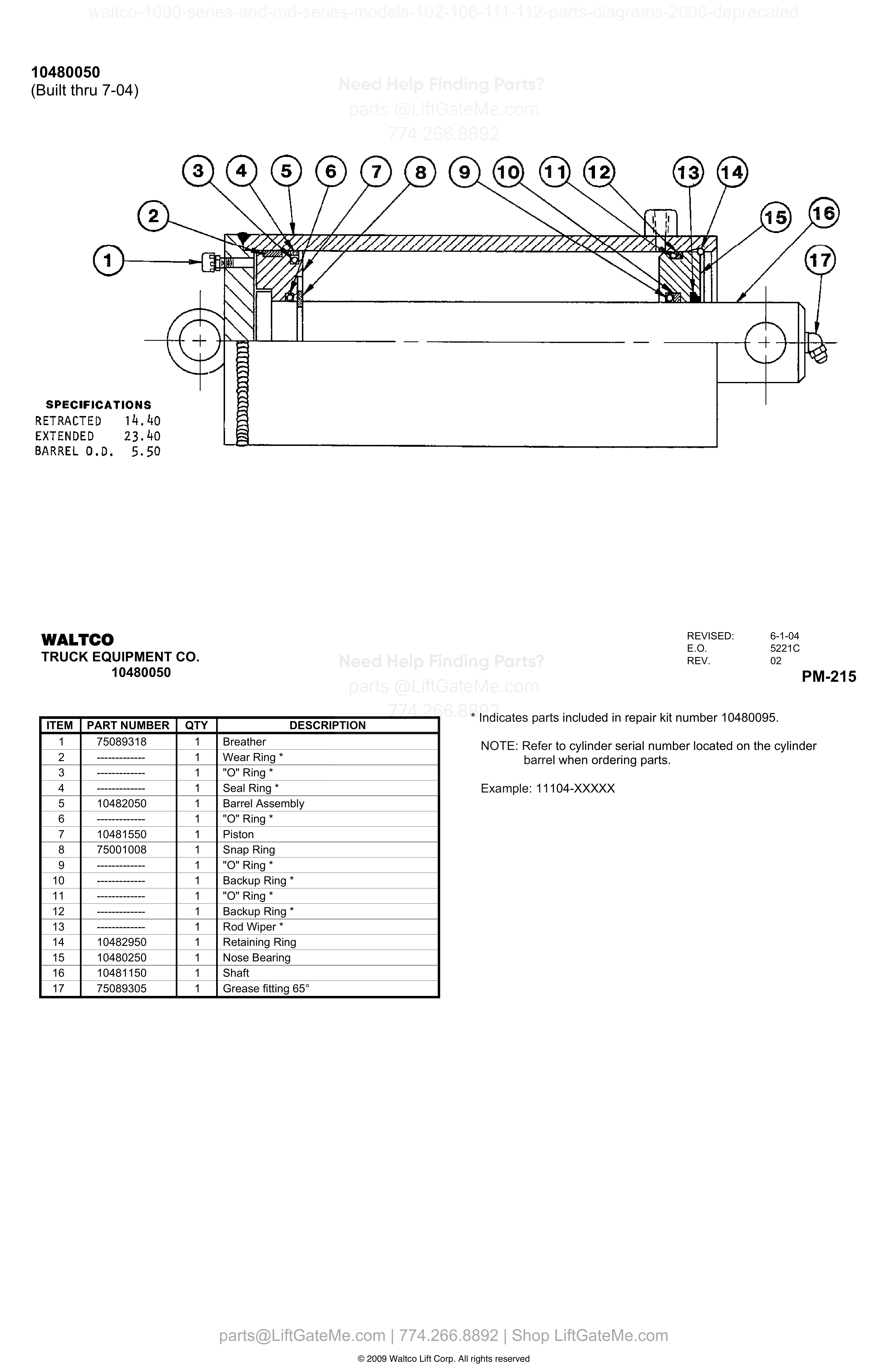 10480050 (Built thru 7-04) diagram