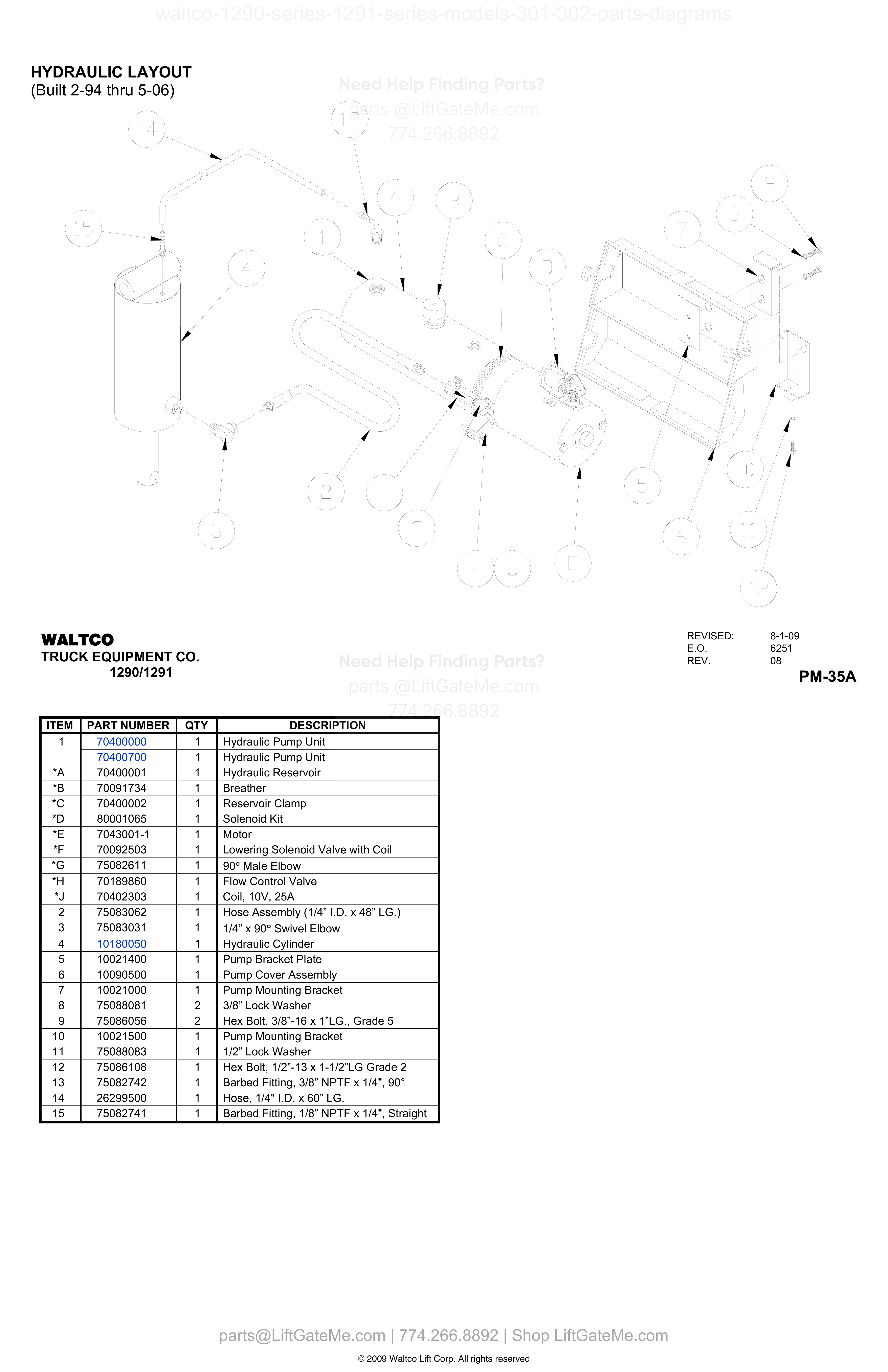 HYDRAULIC LAYOUT diagram
