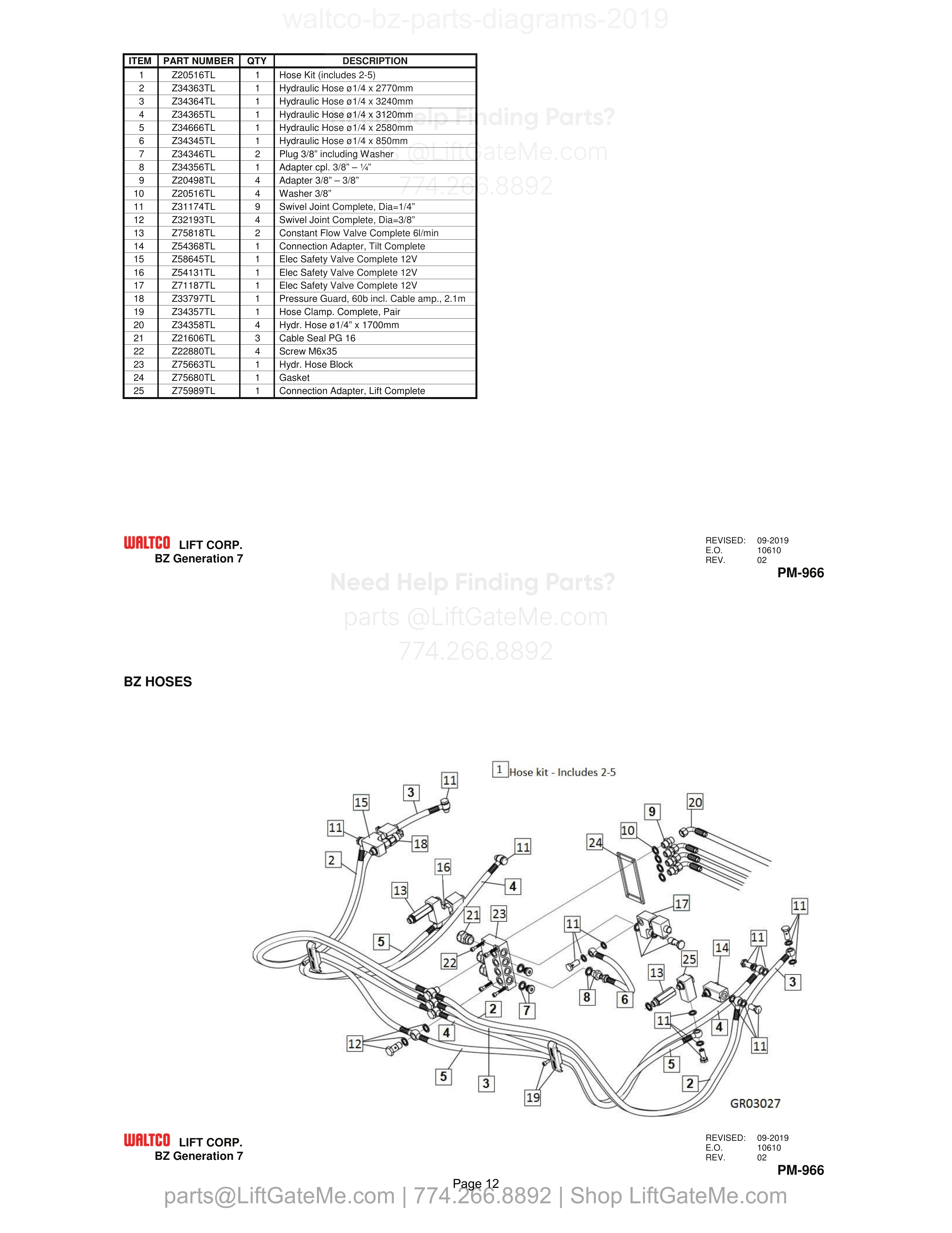 BZ HOSES diagram