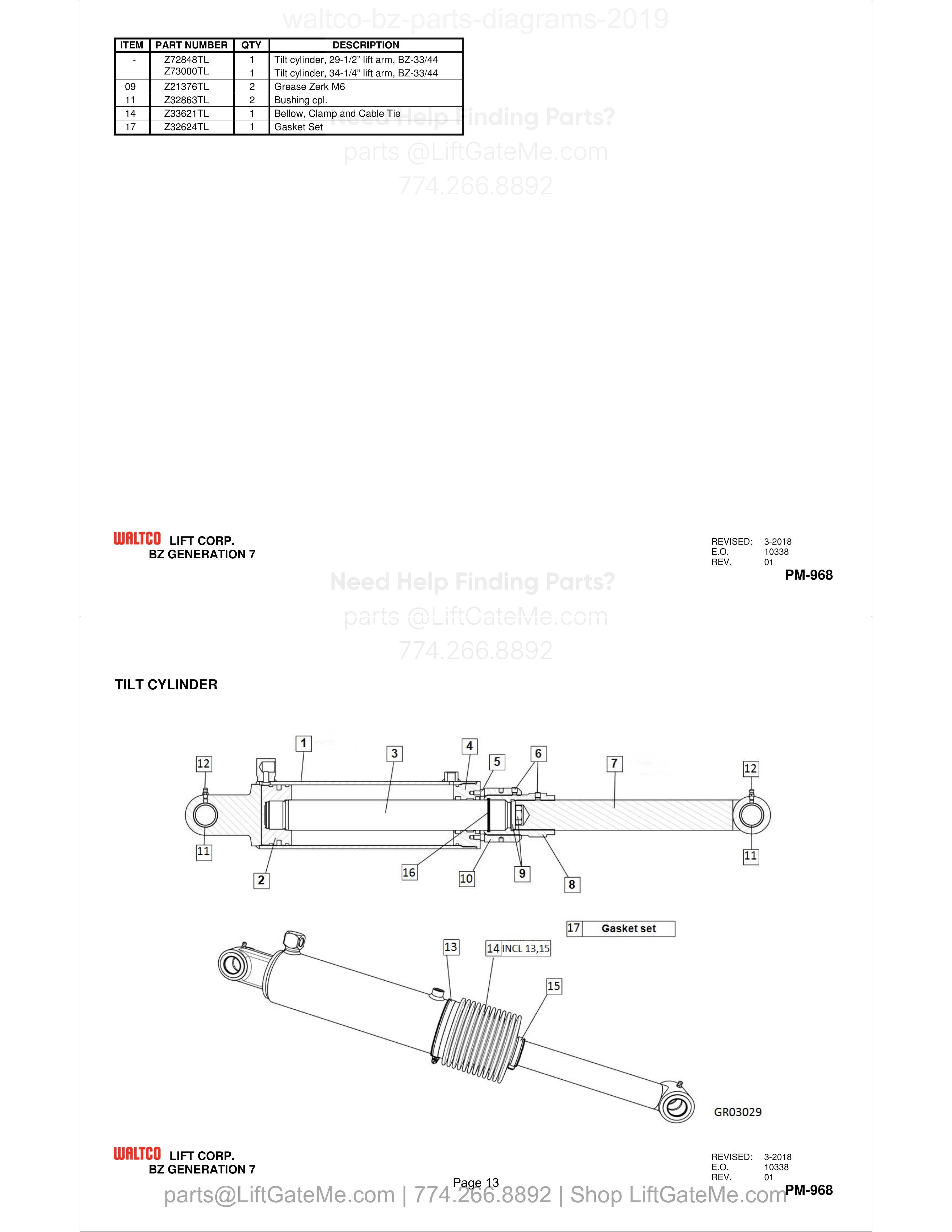 TILT CYLINDER diagram