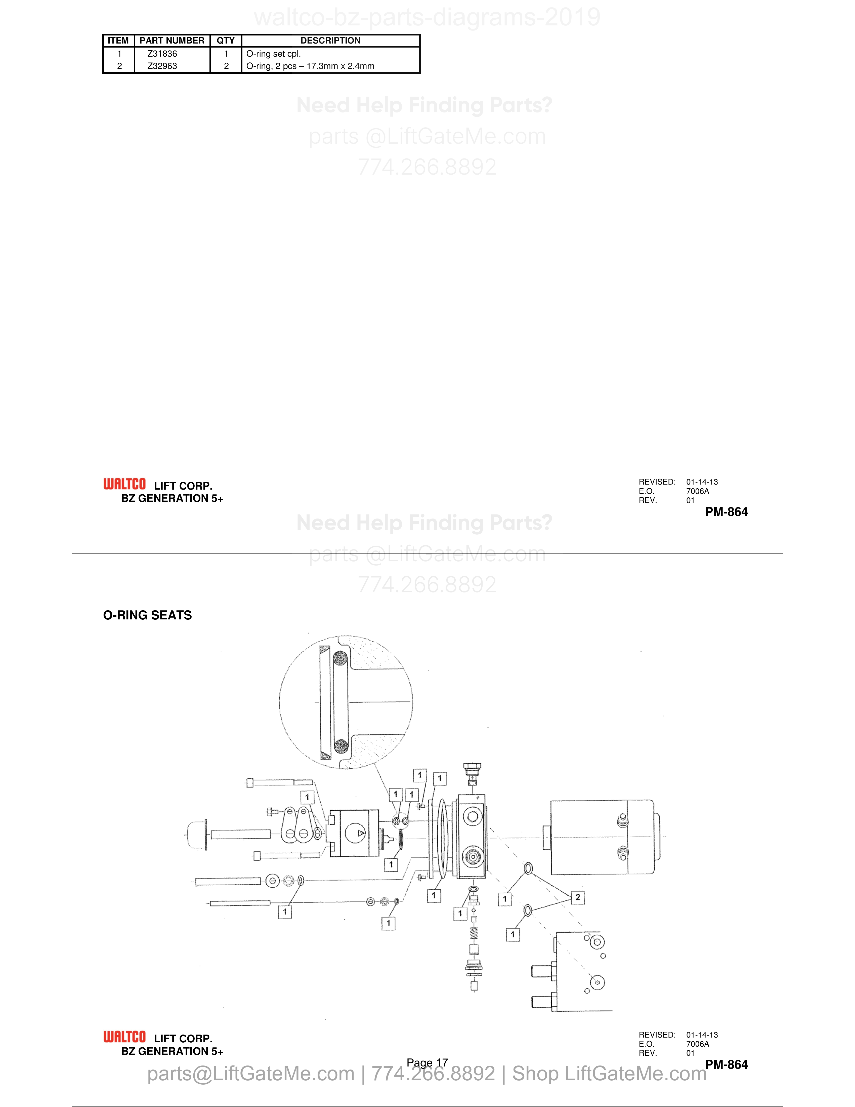 O-RING SEATS diagram