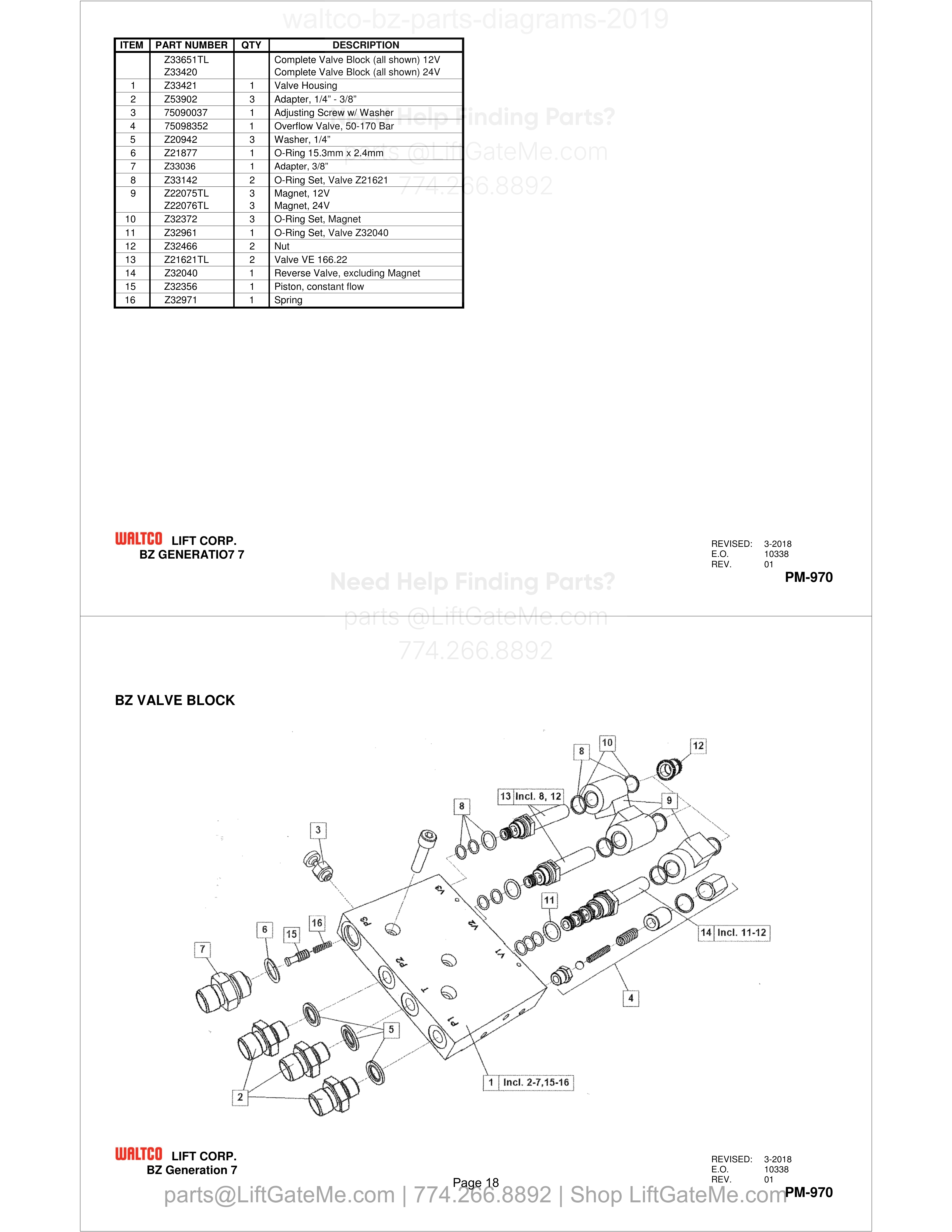 BZ VALVE BLOCK diagram