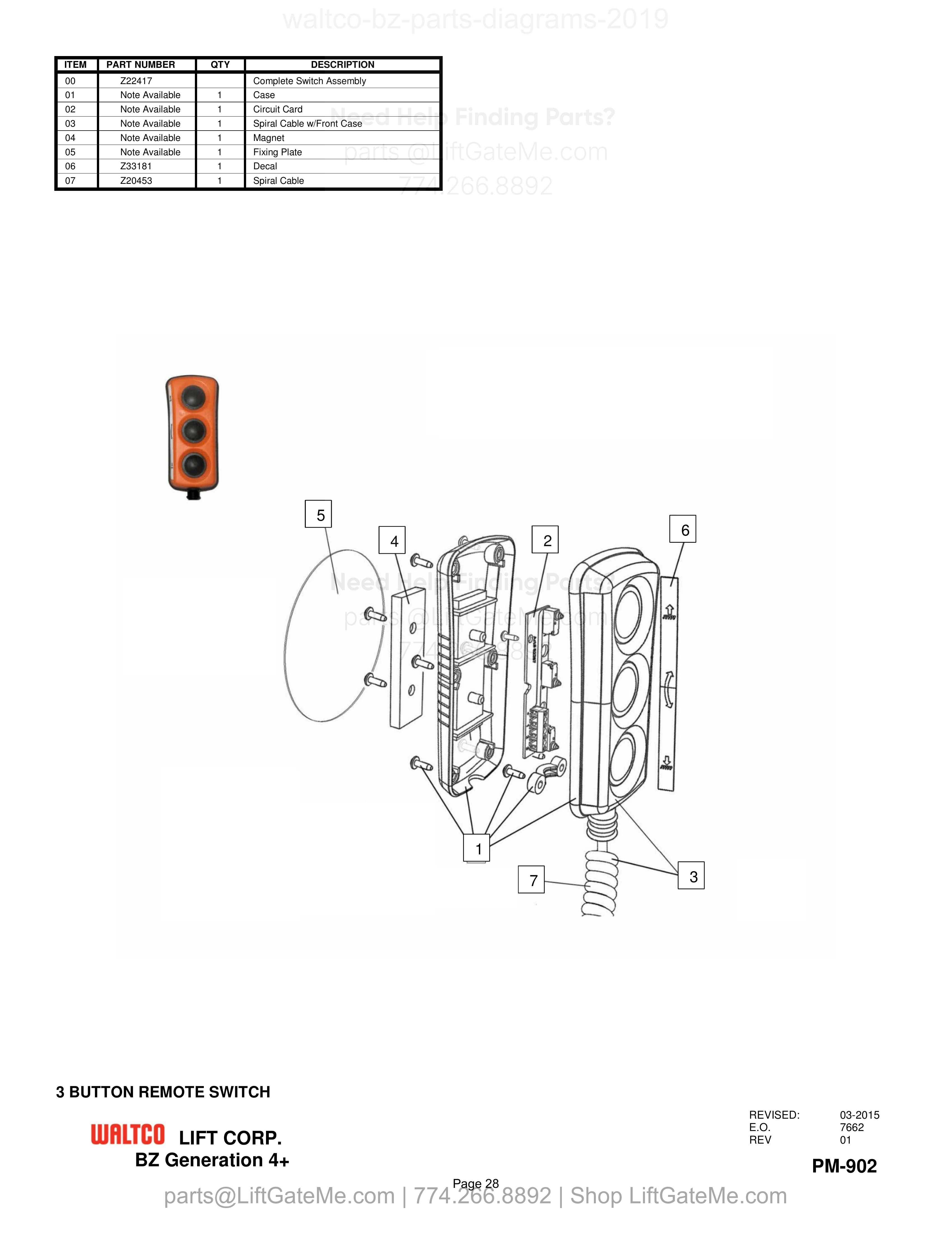 3 BUTTON REMOTE SWITCH diagram
