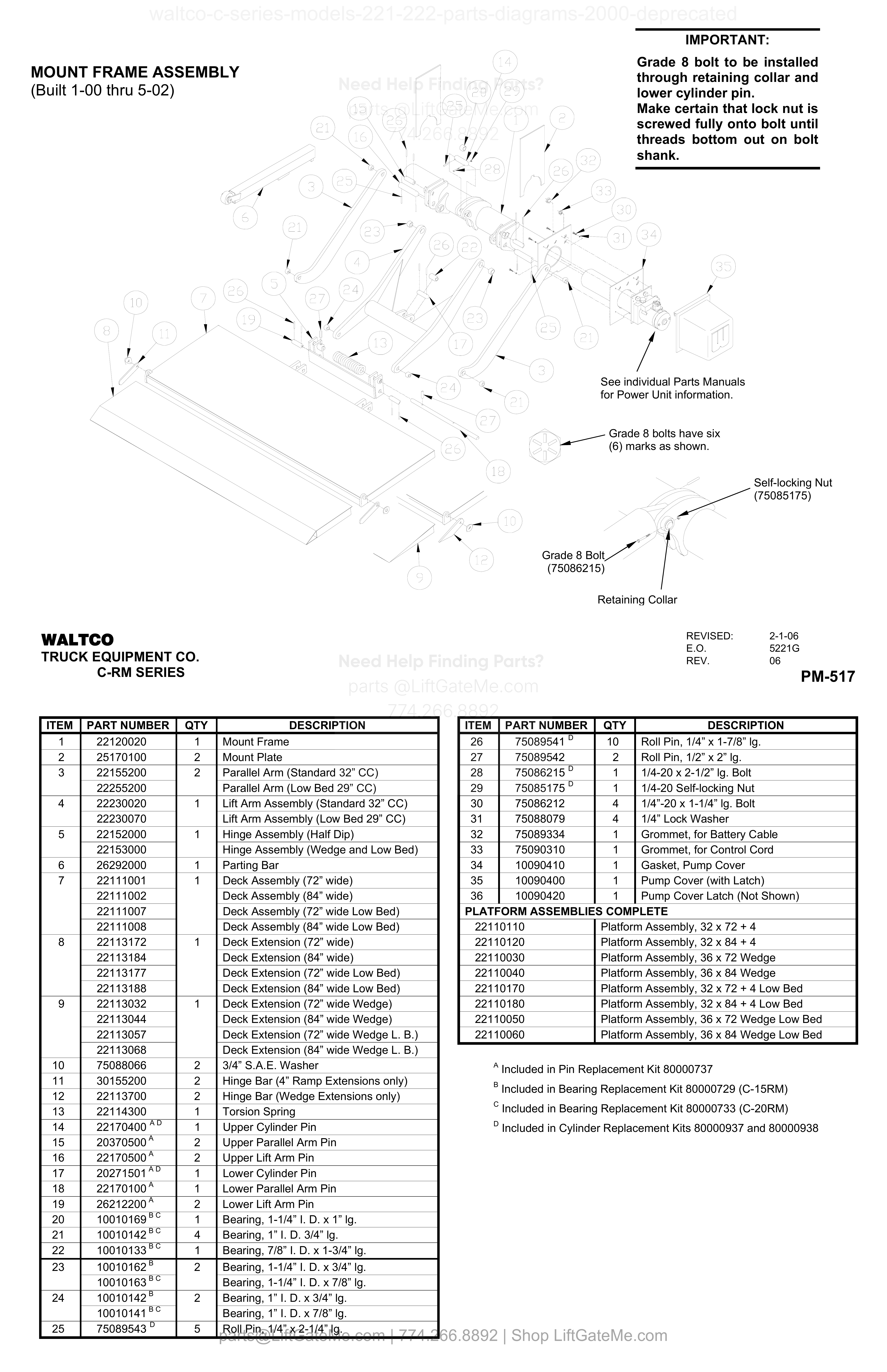 MOUNT FRAME ASSEMBLY (Built 1-00 thru 5-02) diagram