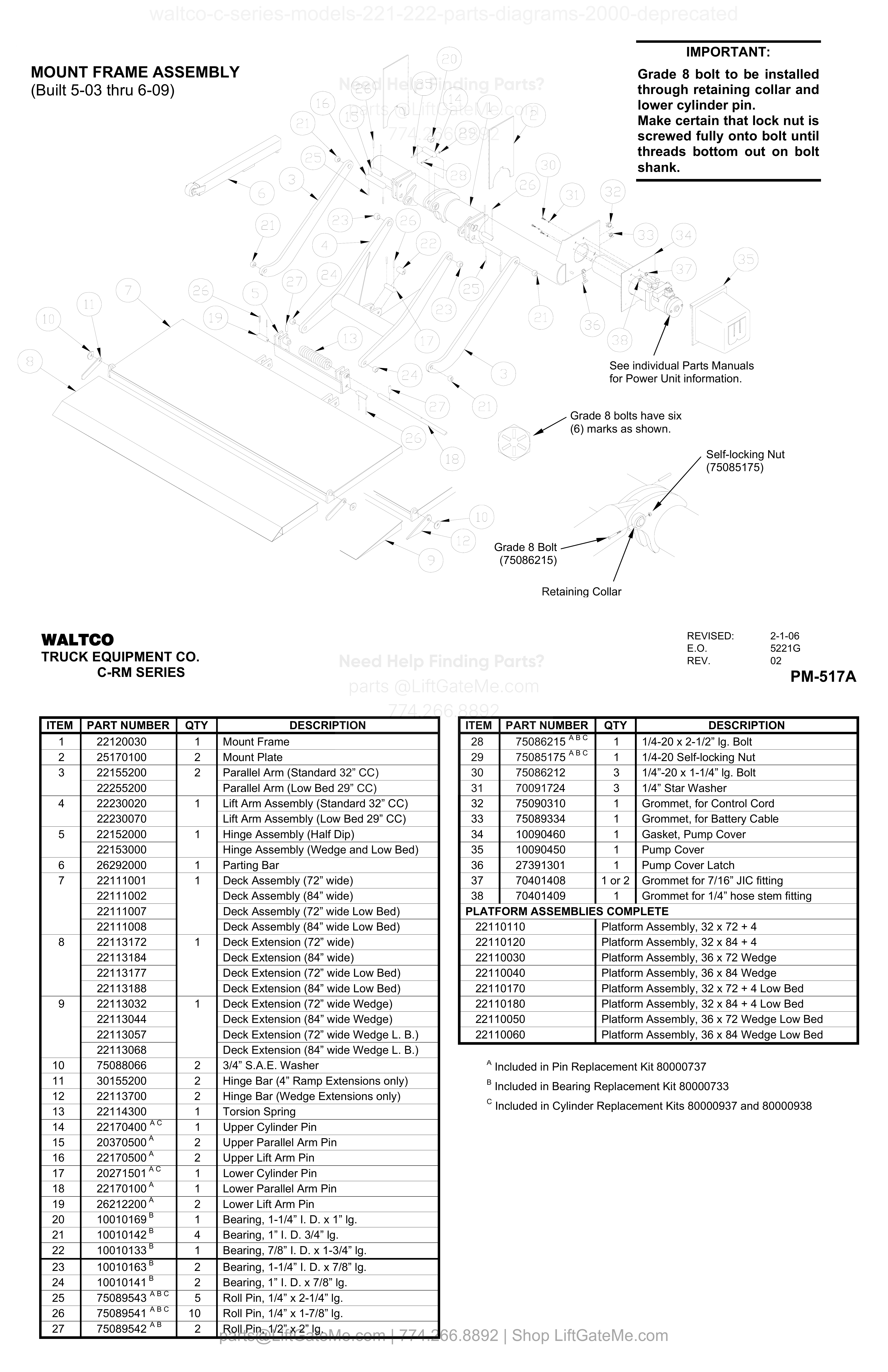 MOUNT FRAME ASSEMBLY (Built 5-03 thru 6-09) diagram