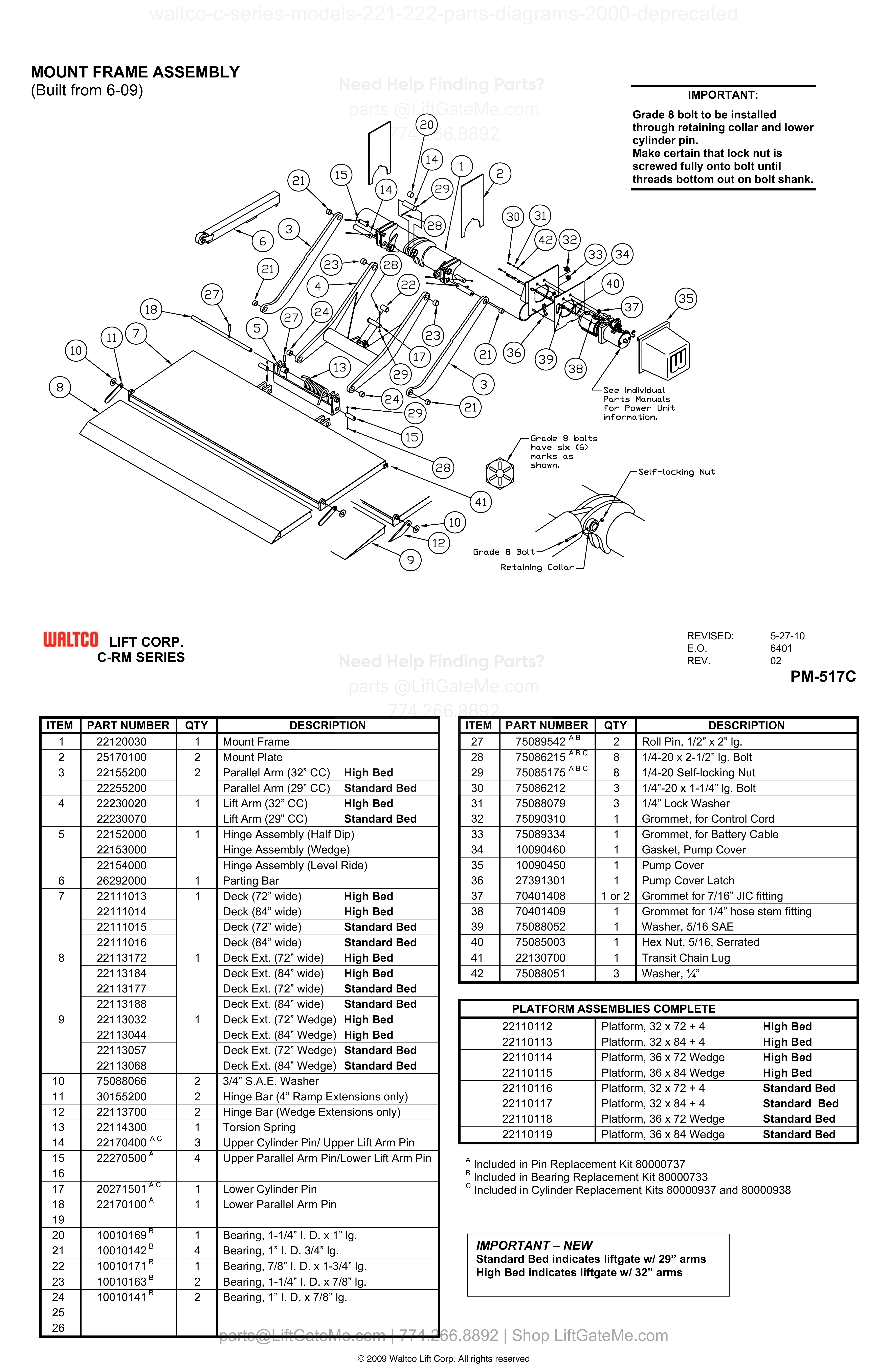 MOUNT FRAME ASSEMBLY (Built from 6-09) diagram