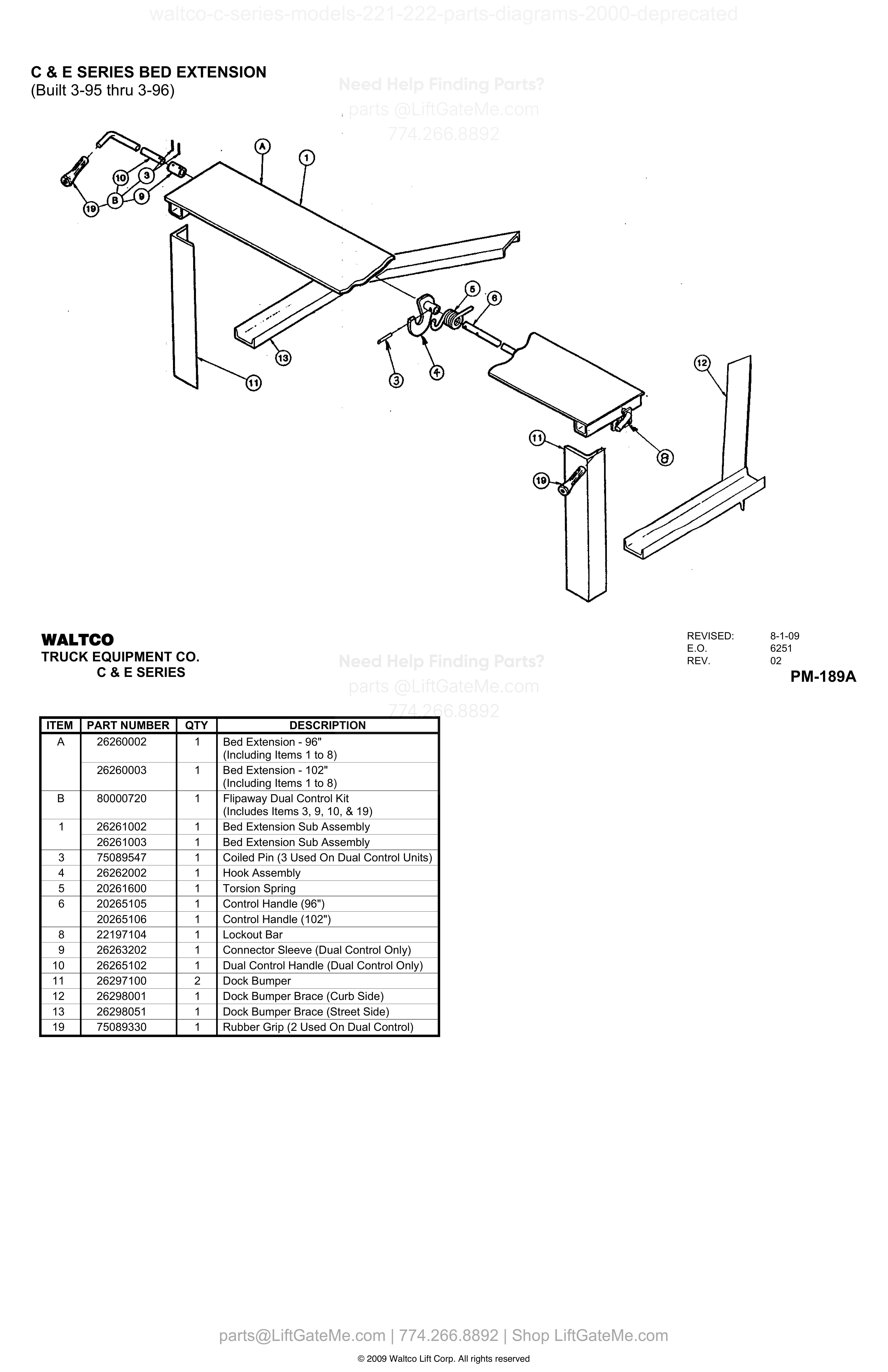 C & E SERIES BED EXTENSION diagram