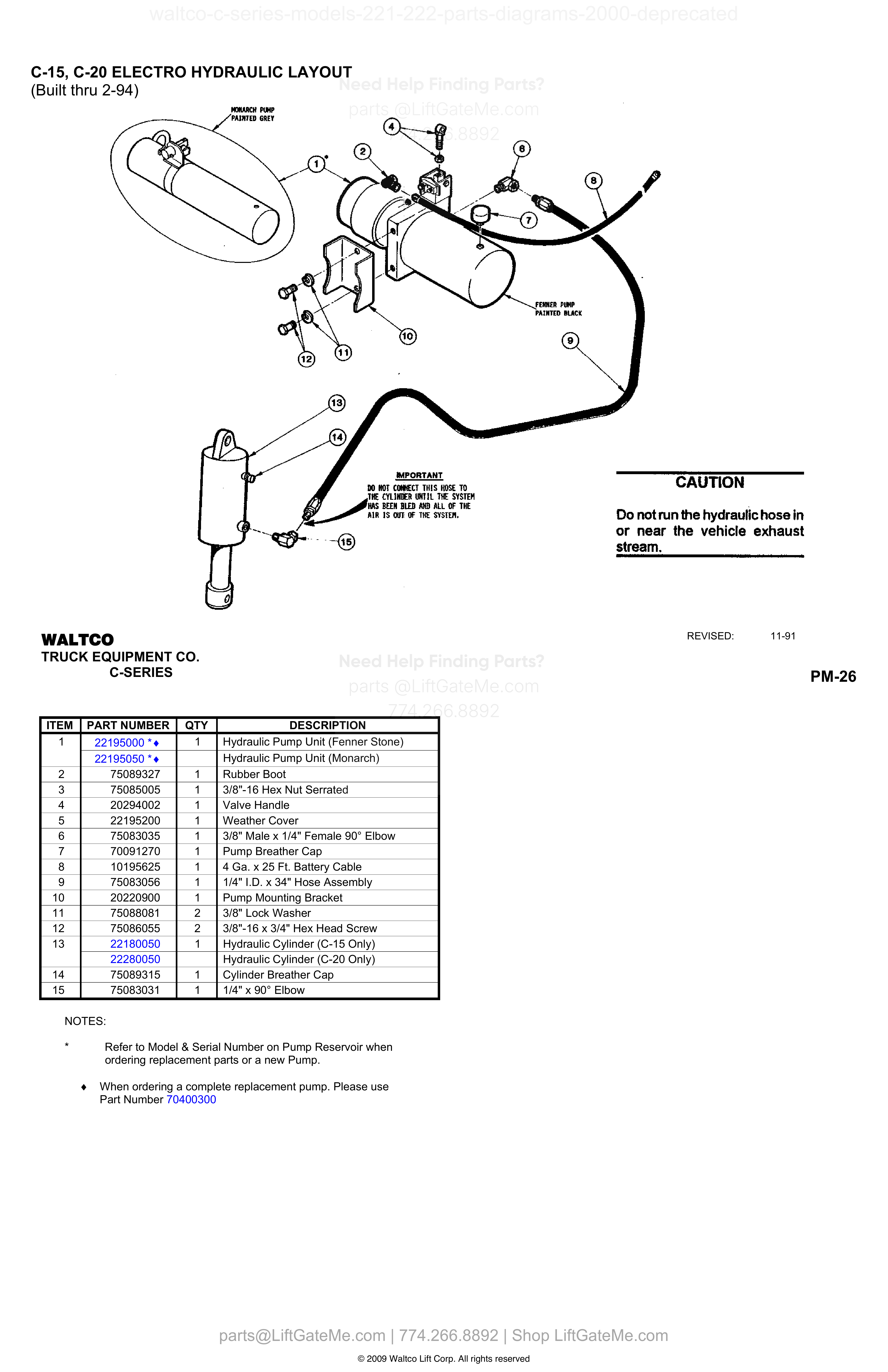 C-15, C-20 ELECTRO HYDRAULIC LAYOUT diagram