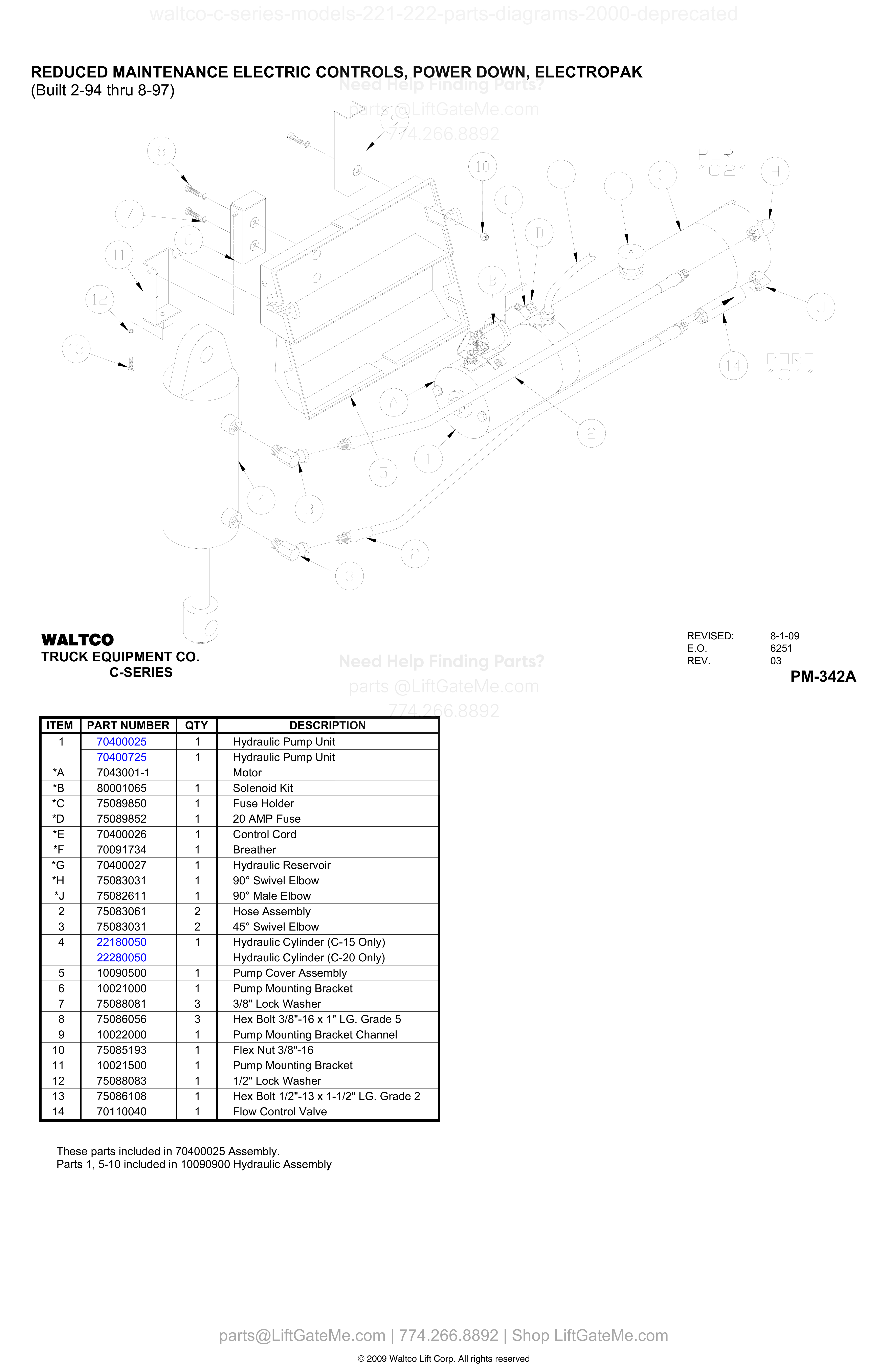 REDUCED MAINTENANCE ELECTRIC CONTROLS, POWER DOWN, ELECTROPAK (Built 2-94 thru 8-97) diagram
