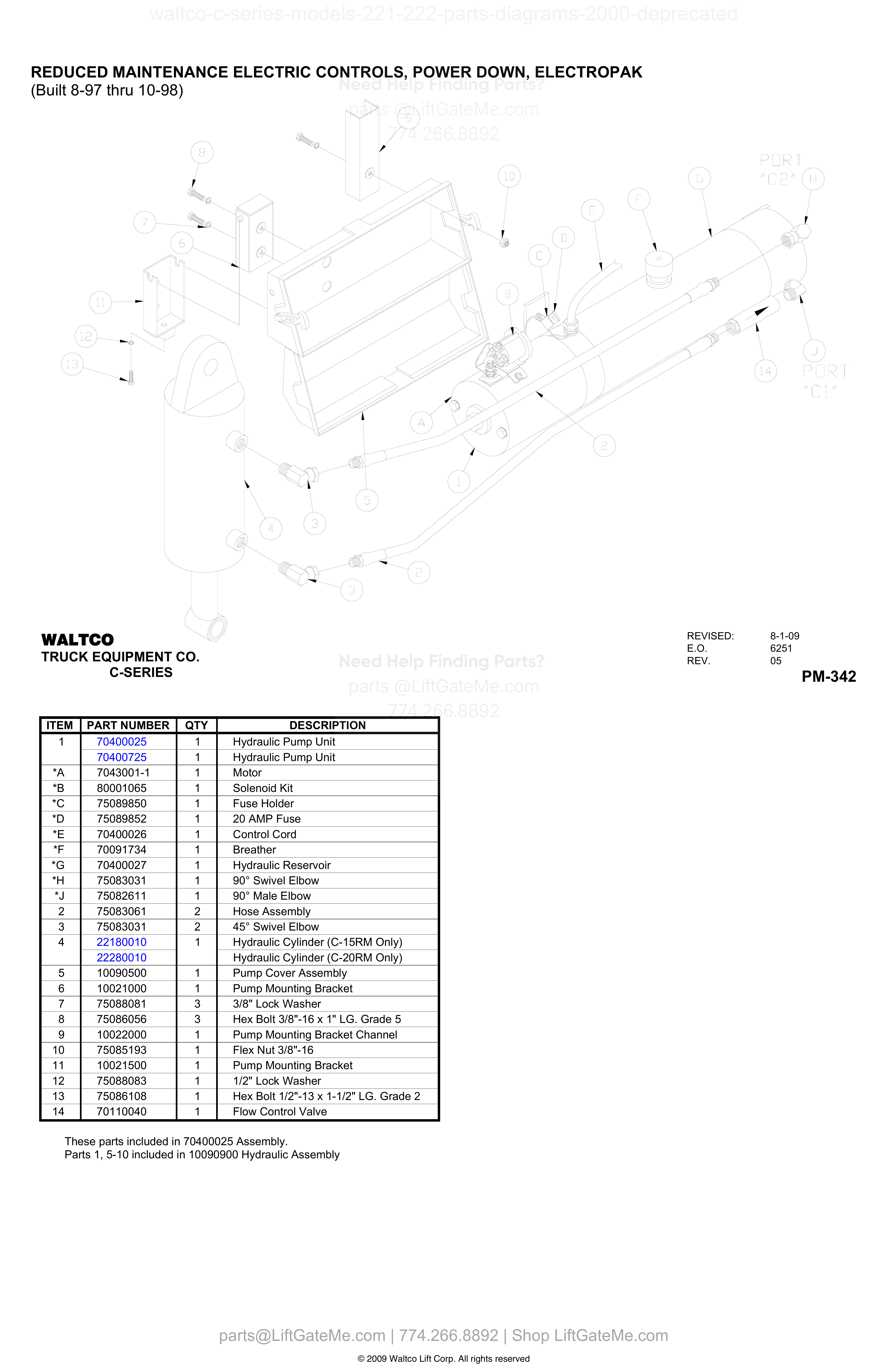 REDUCED MAINTENANCE ELECTRIC CONTROLS, POWER DOWN, ELECTROPAK diagram