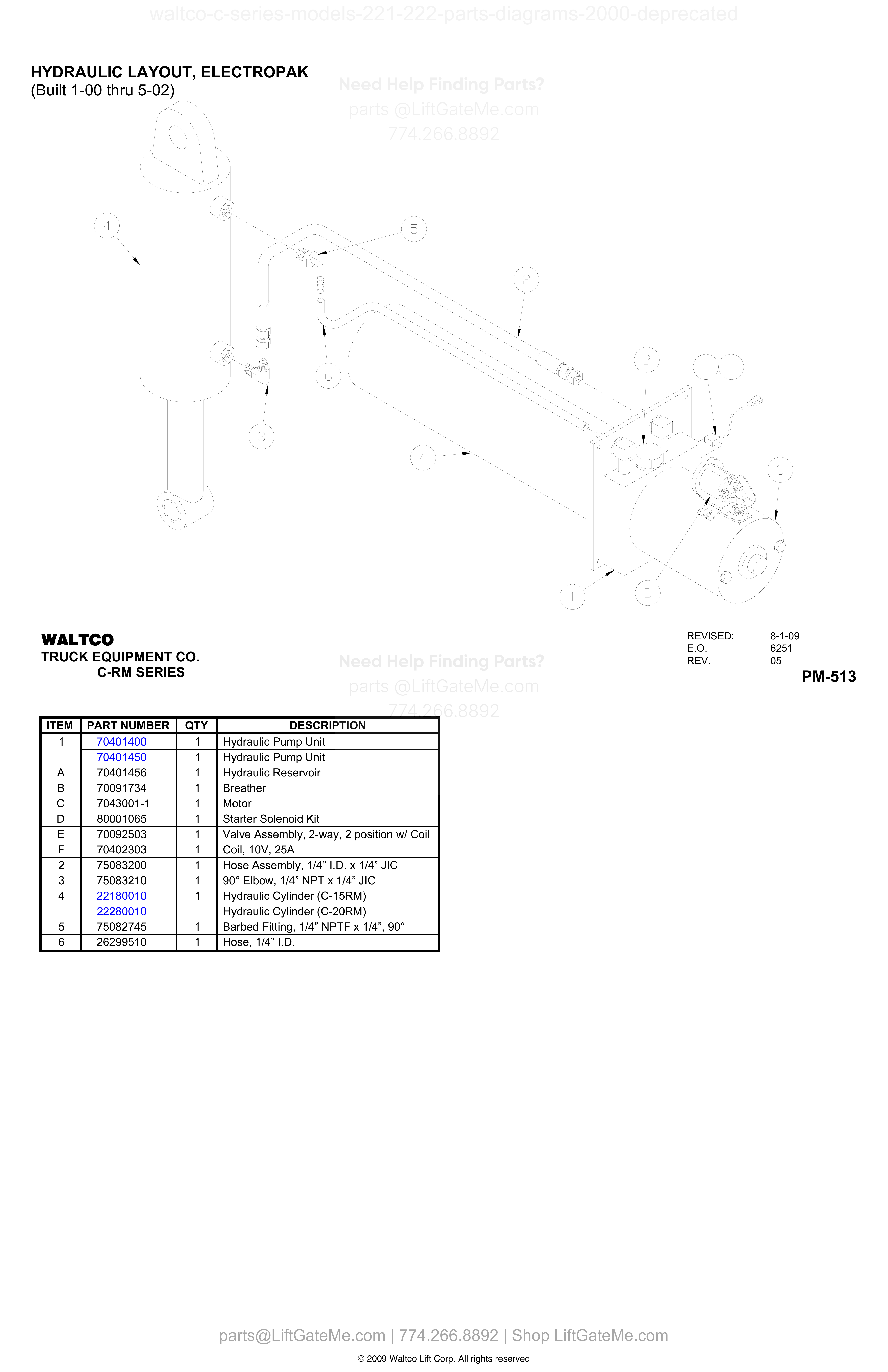 HYDRAULIC LAYOUT, ELECTROPAK diagram