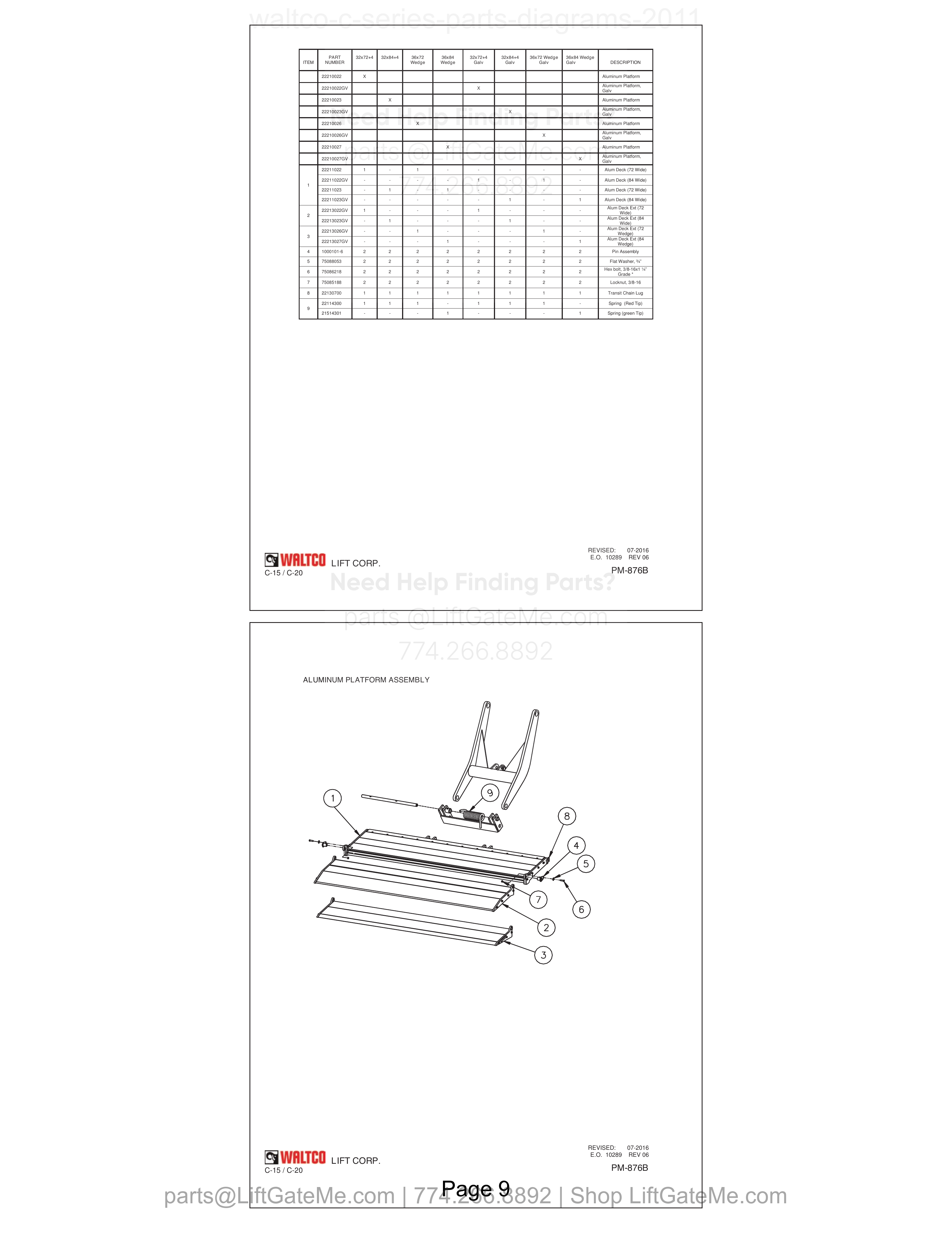 Aluminum Platform Assembly diagram