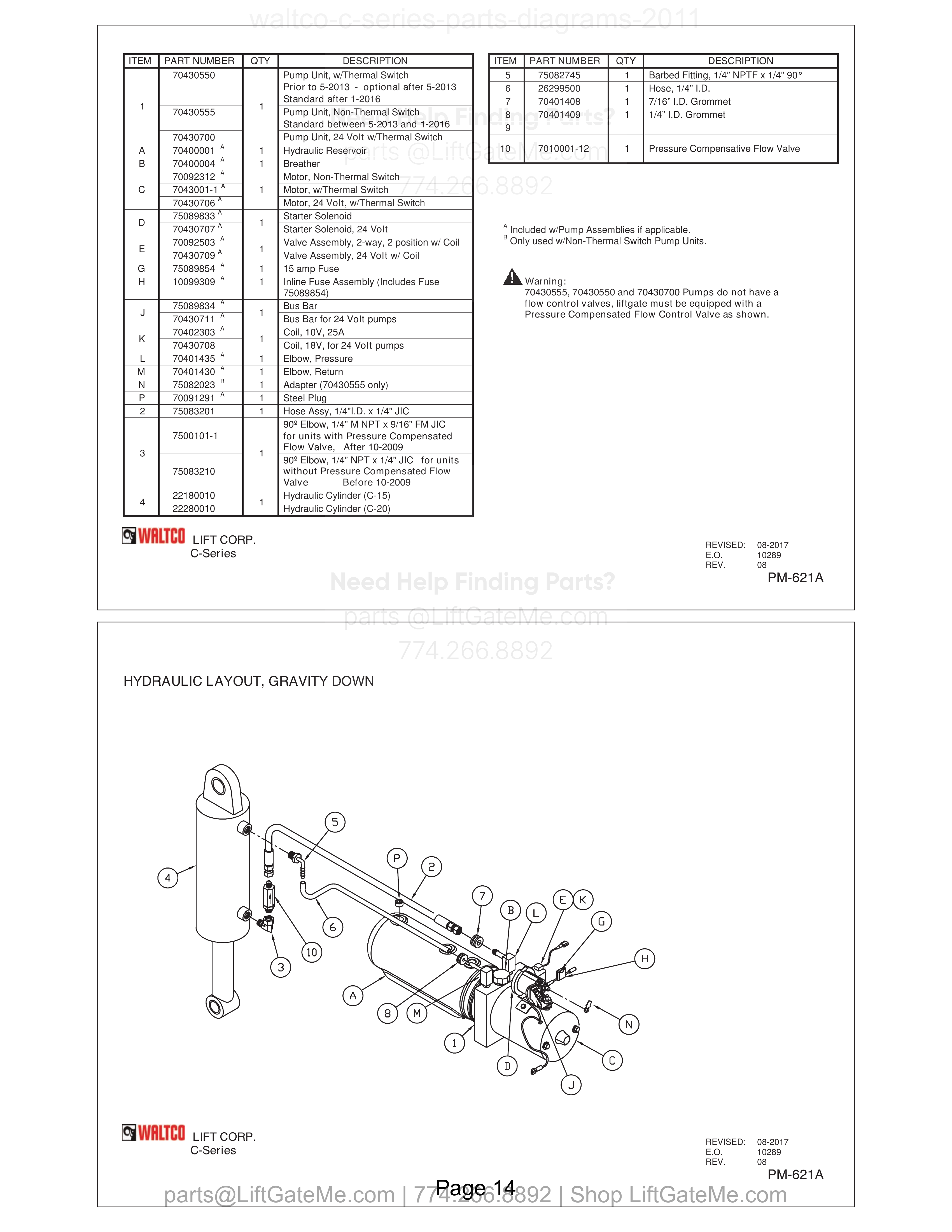 Hydraulic Layout, Gravity Down diagram
