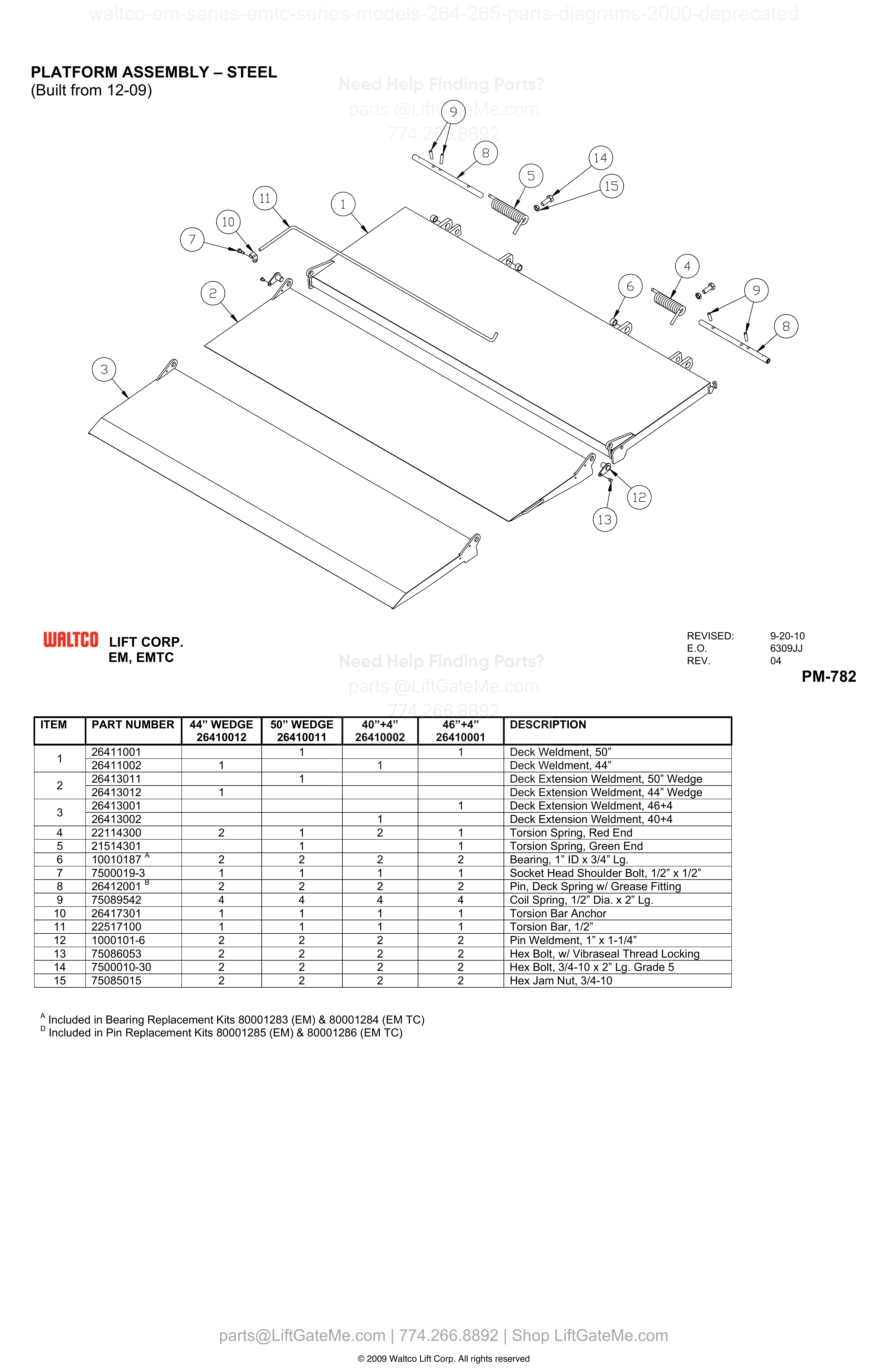 PLATFORM ASSEMBLY – STEEL diagram
