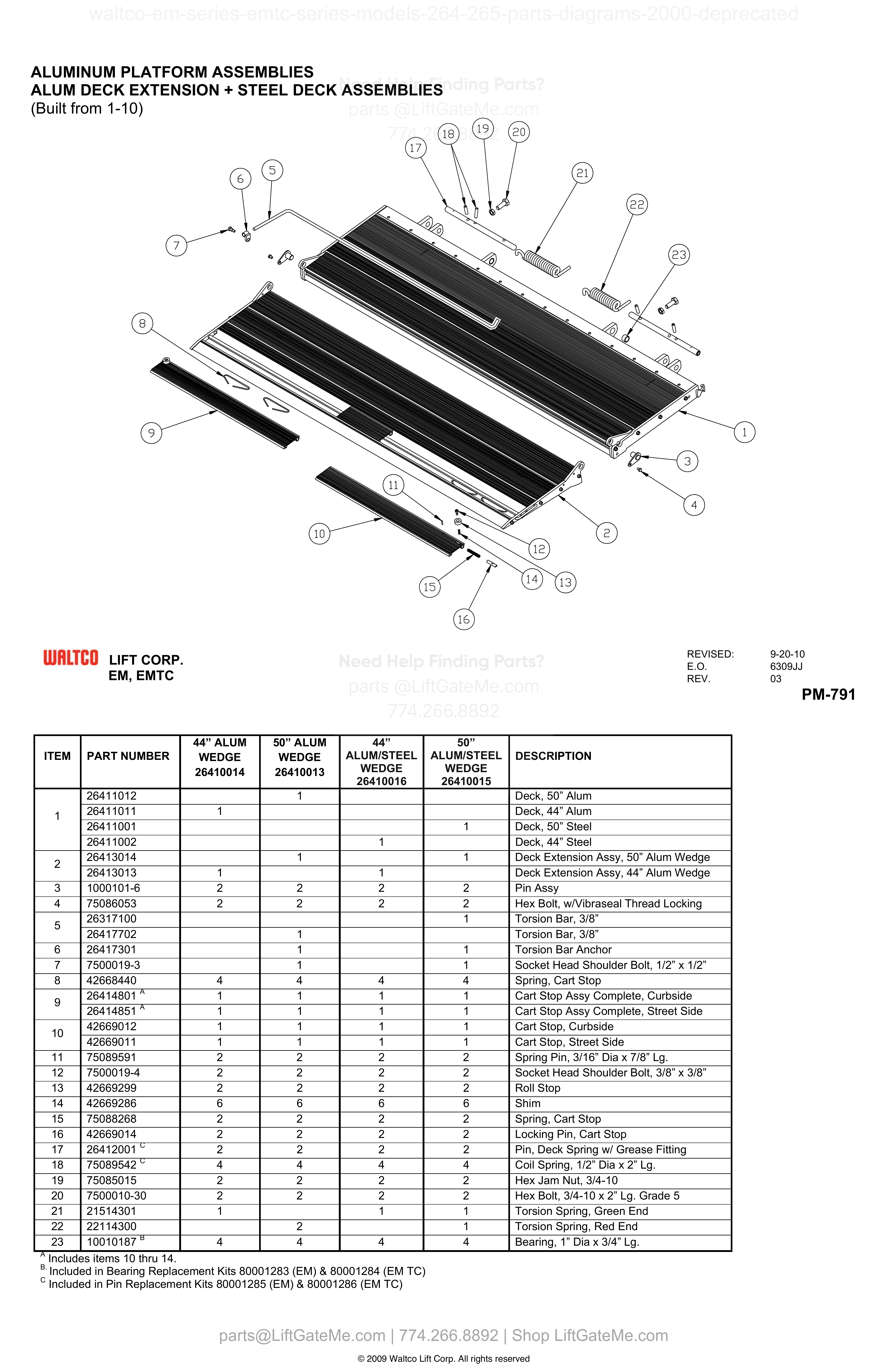 ALUMINUM PLATFORM ASSEMBLIES / ALUM DECK EXTENSION + STEEL DECK ASSEMBLIES diagram