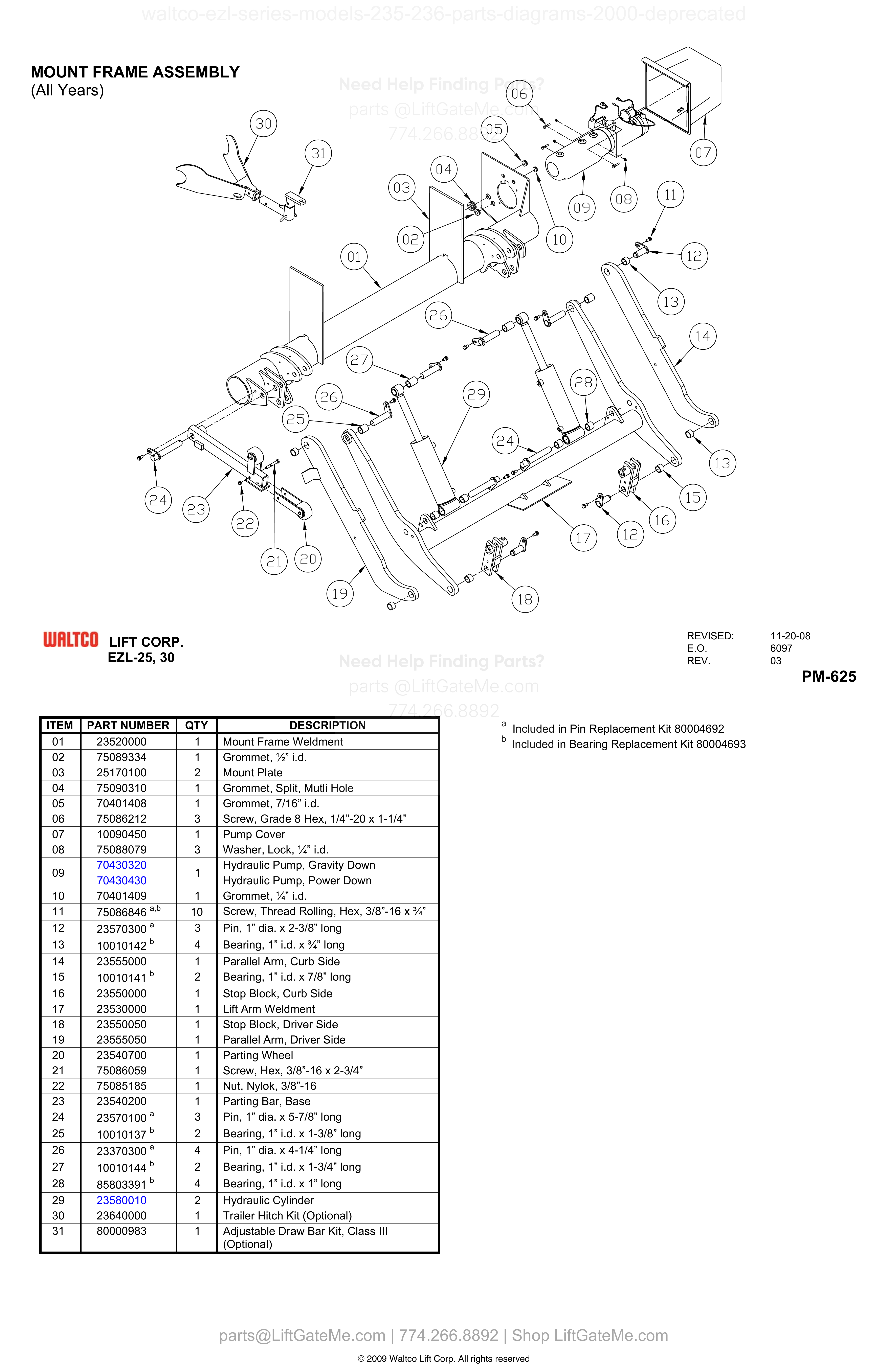 MOUNT FRAME ASSEMBLY diagram