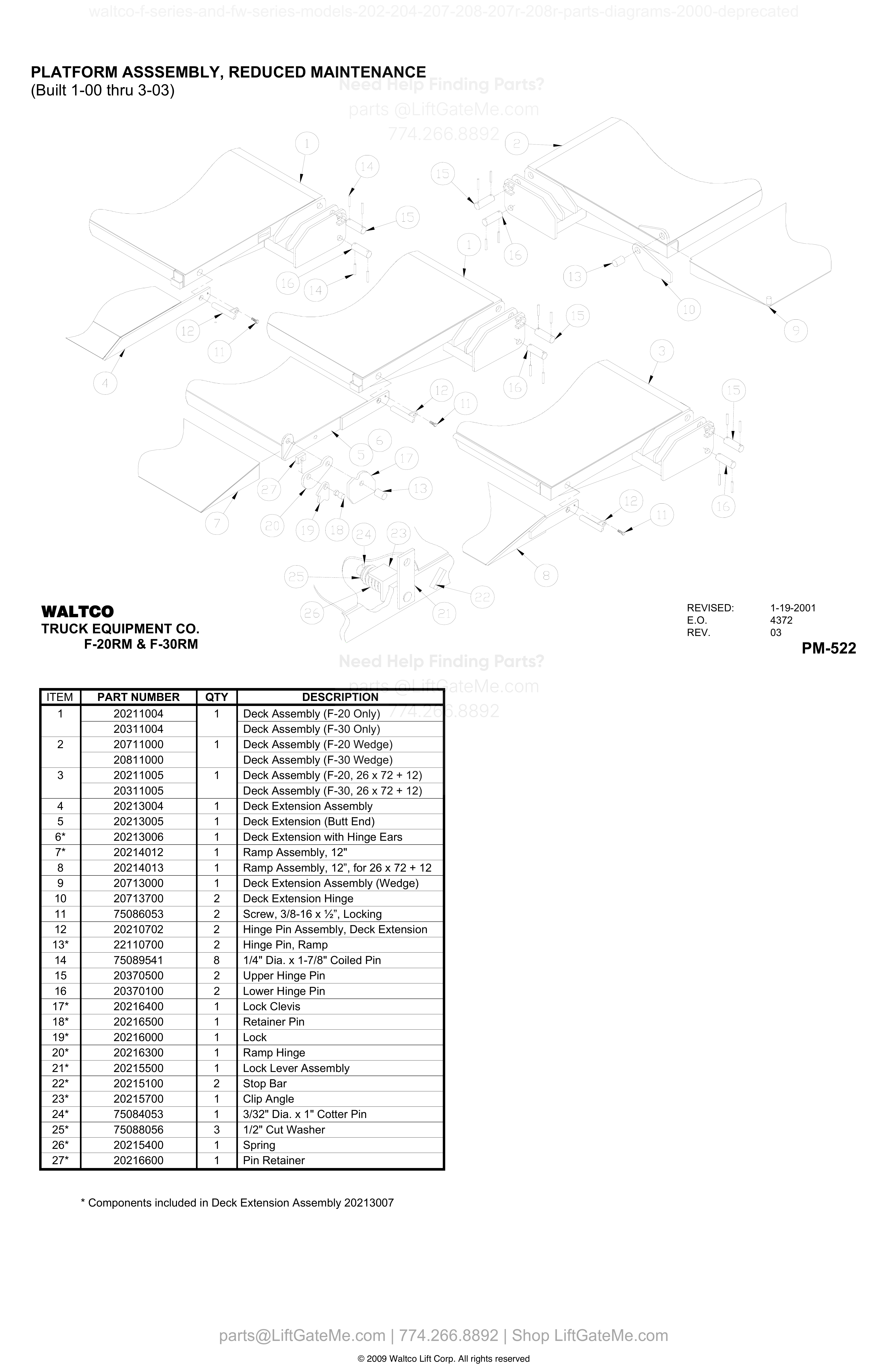 PLATFORM ASSSEMBLY, REDUCED MAINTENANCE diagram