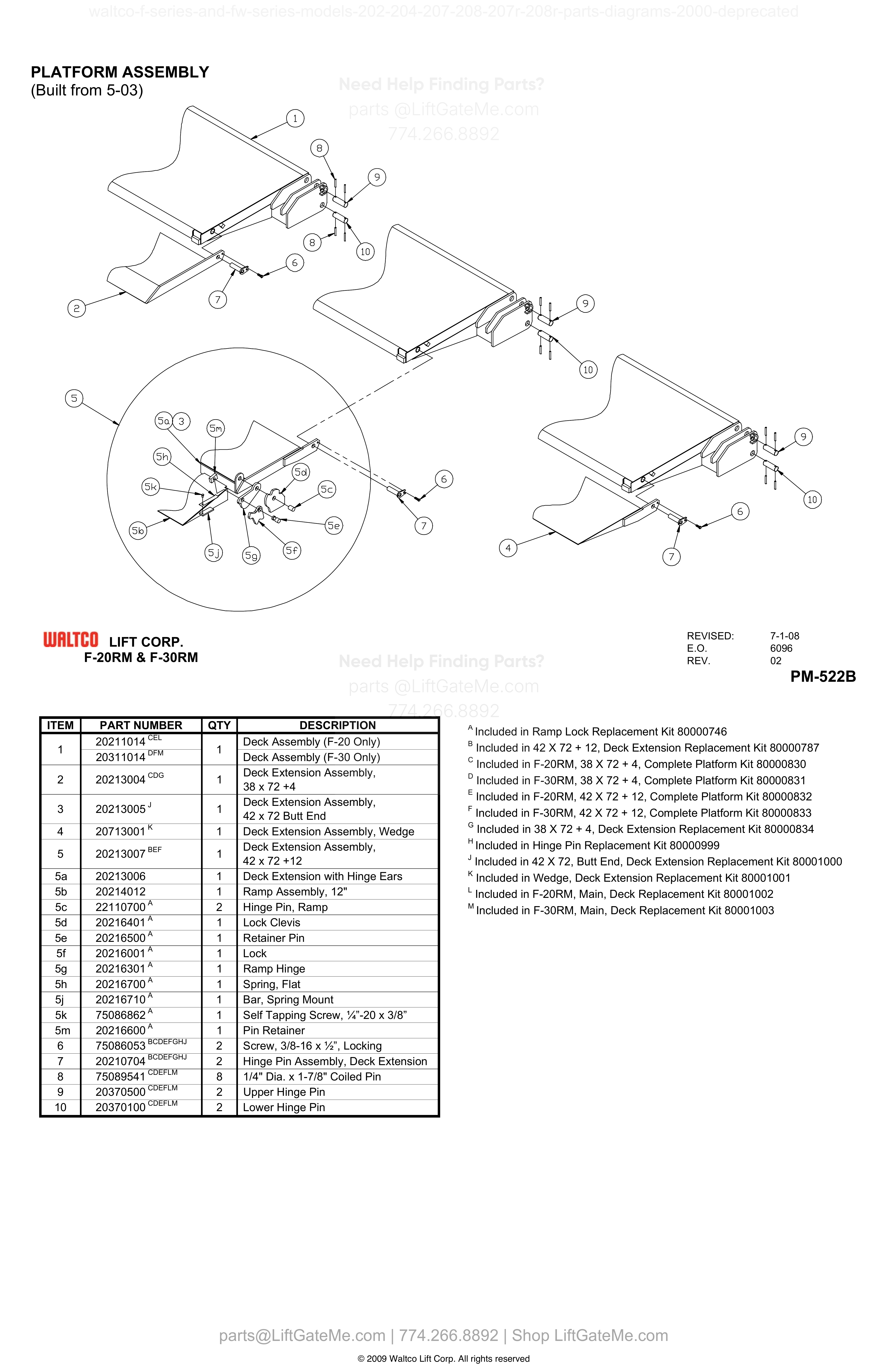 PLATFORM ASSEMBLY diagram