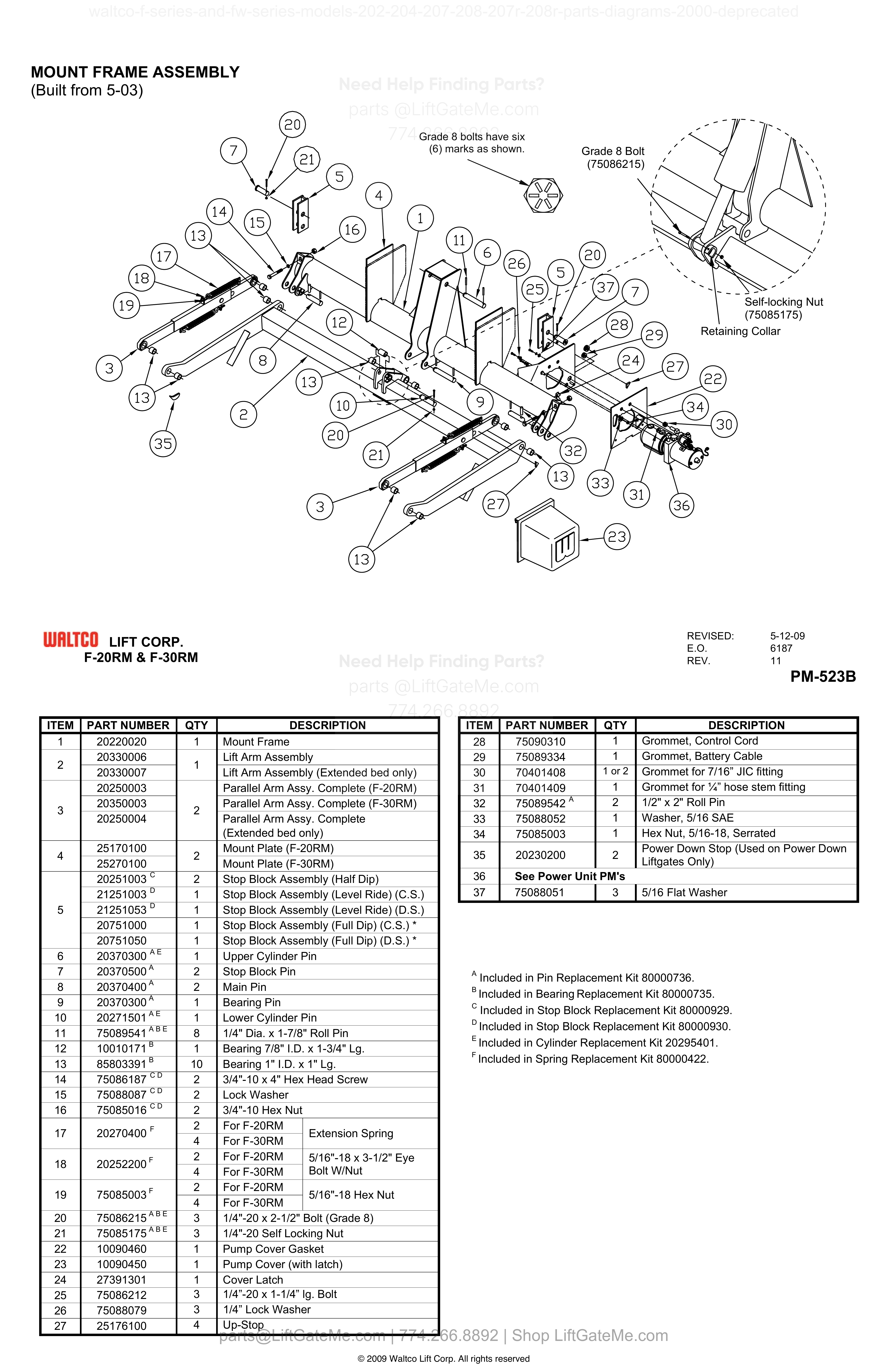 MOUNT FRAME ASSEMBLY (Built from 5-03) diagram