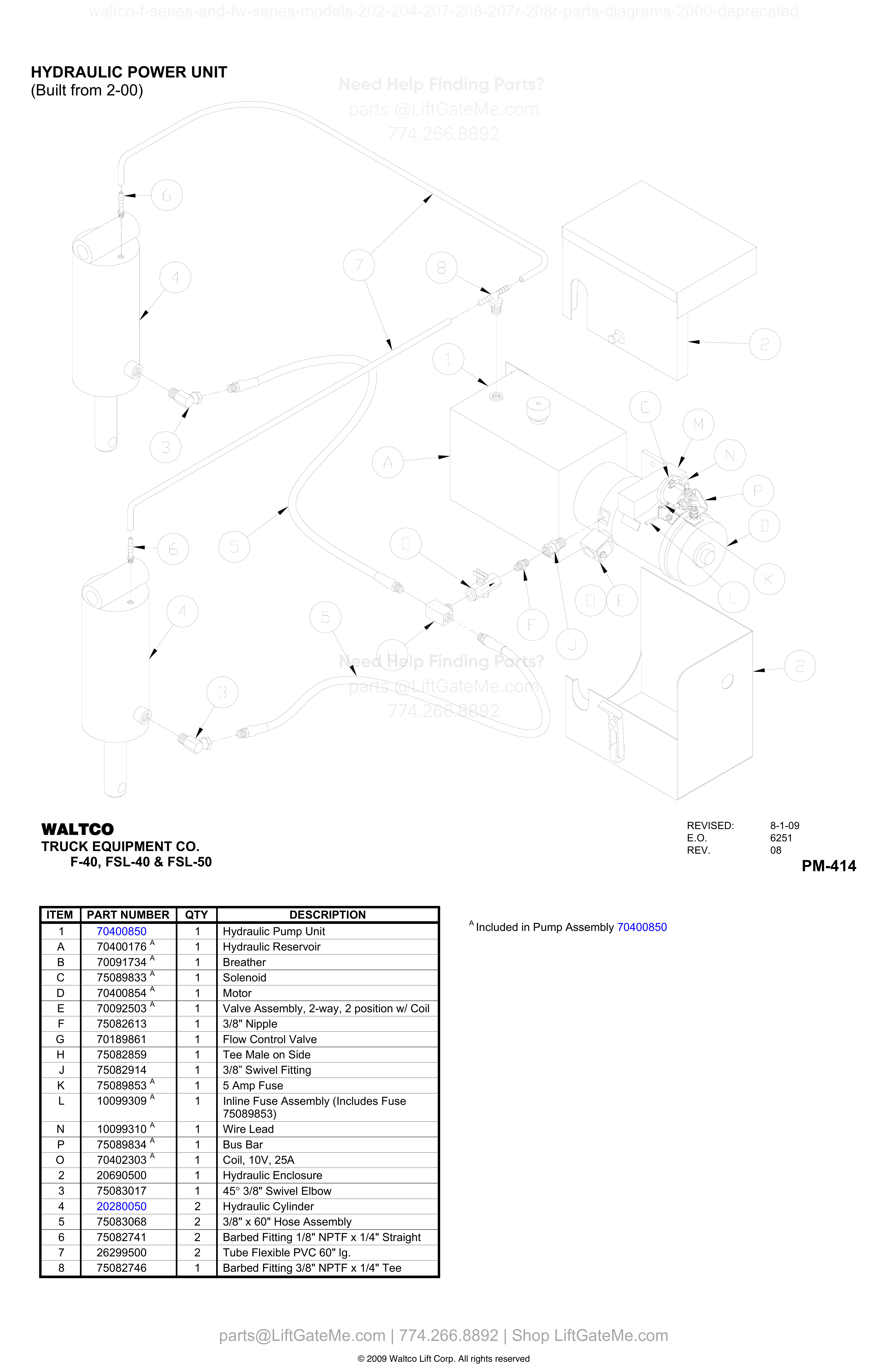 HYDRAULIC POWER UNIT diagram