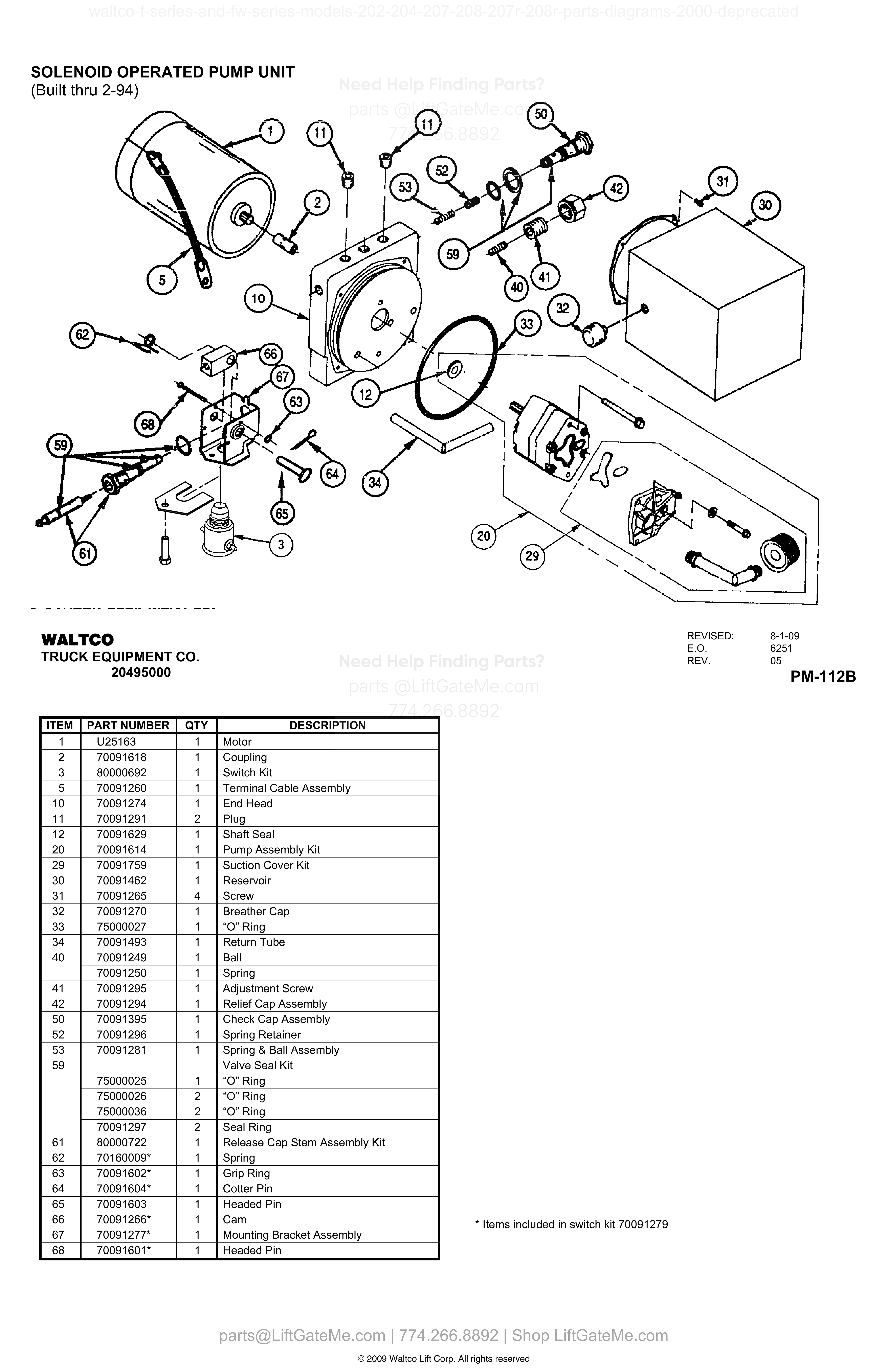 SOLENOID OPERATED PUMP UNIT diagram